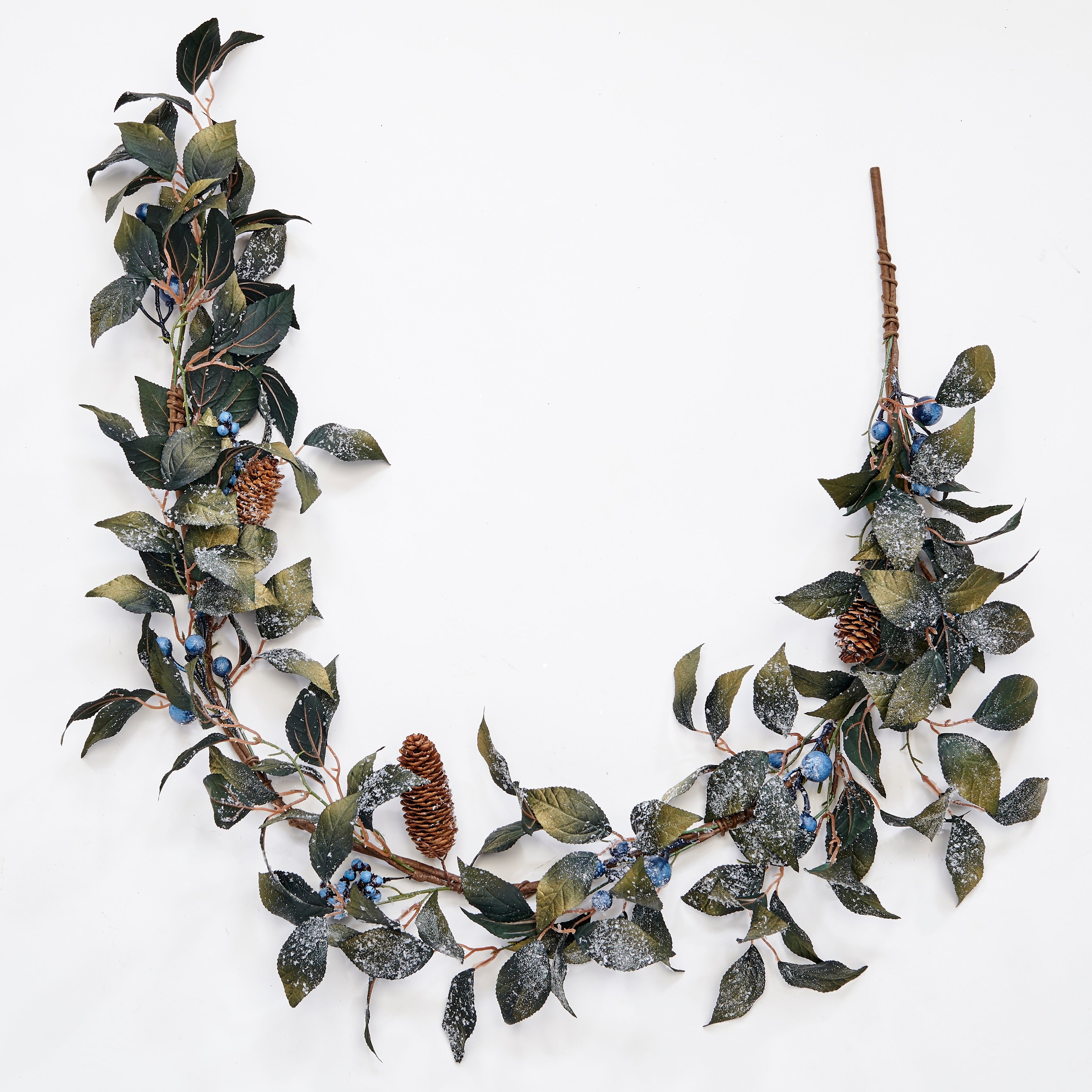 60 Artificial Icy Blueberry and Leaves Garland - Blue - 60