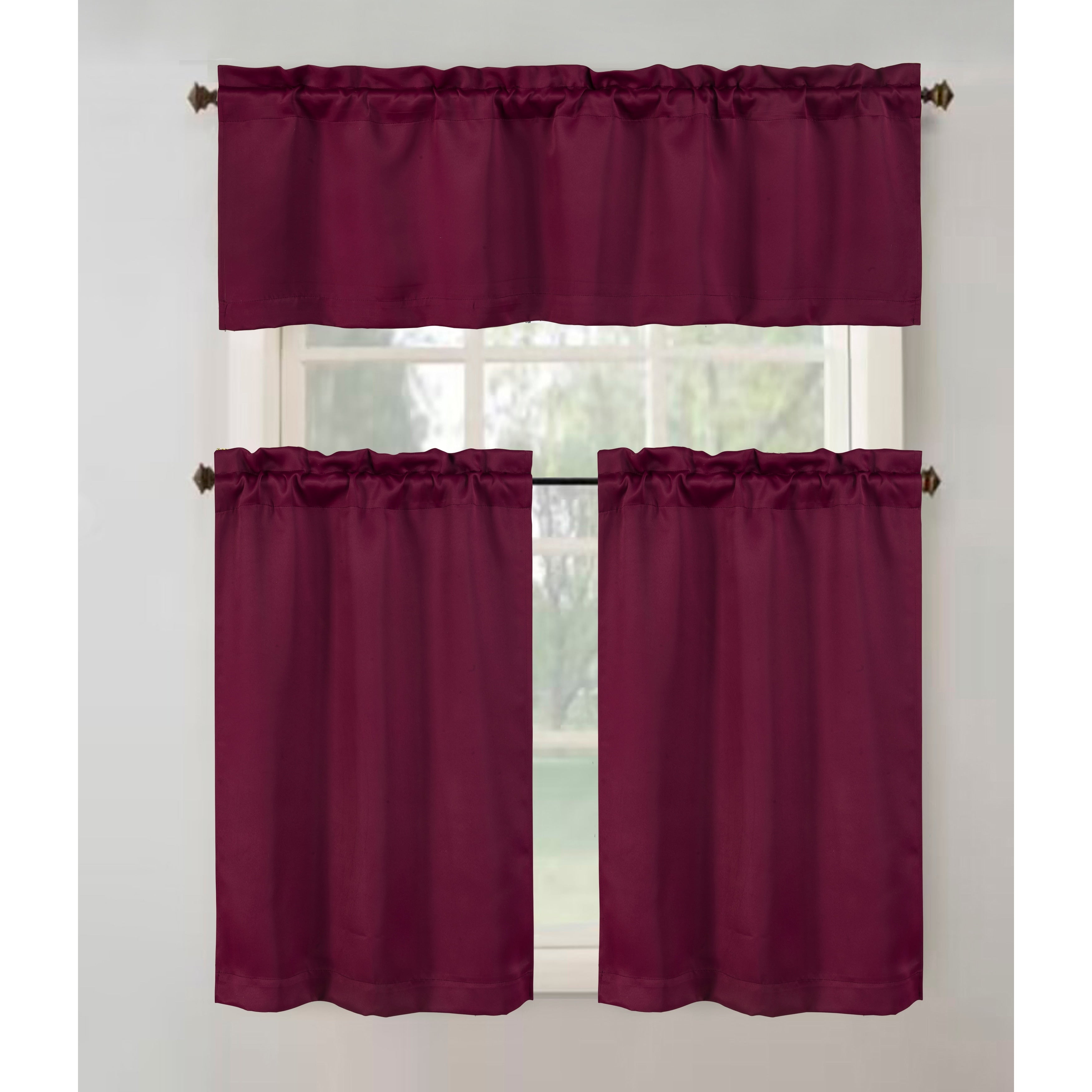 Anchorage Privacy Solid Kitchen Curtain