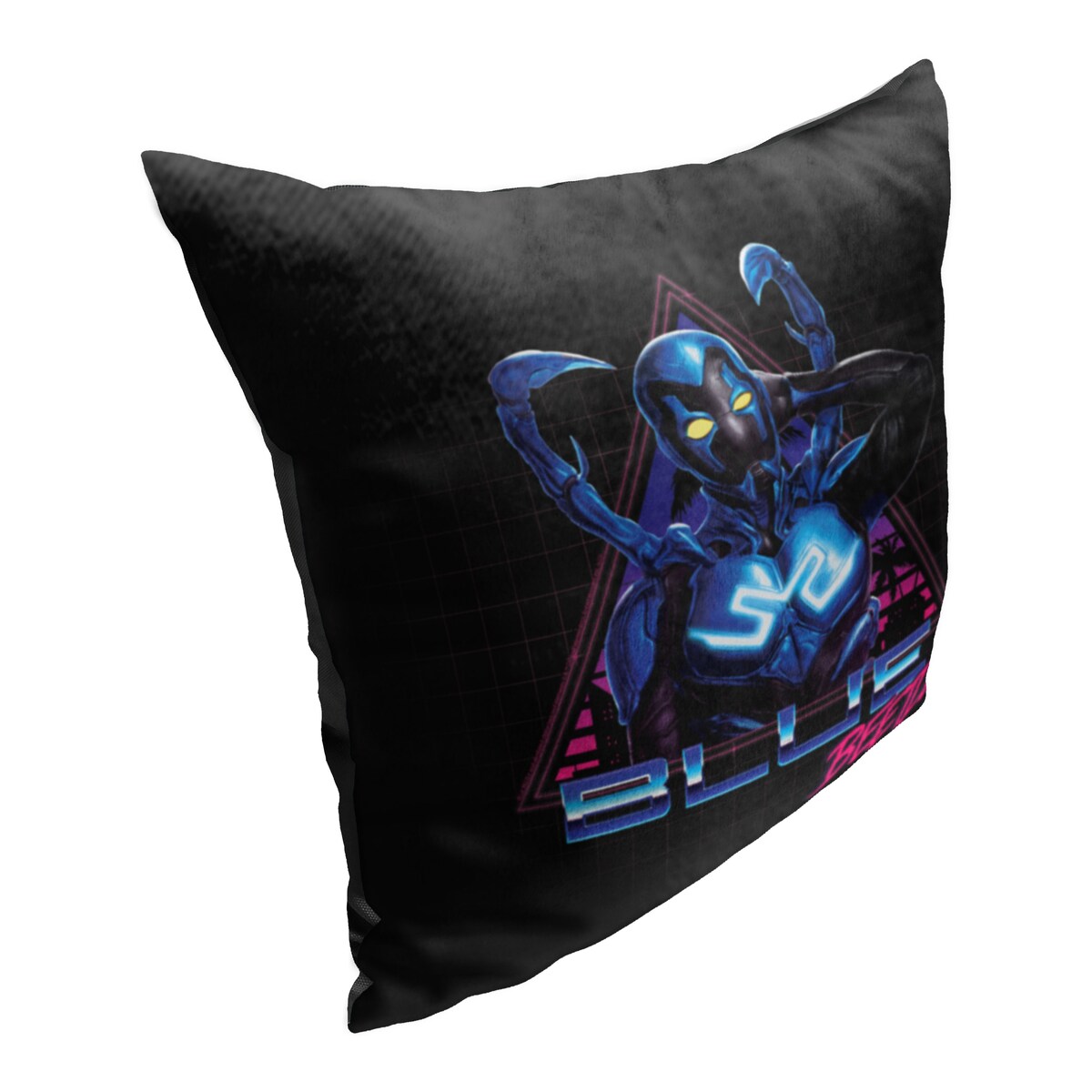 WB Blue Beetle Super Future Printed Throw Pillow - Black