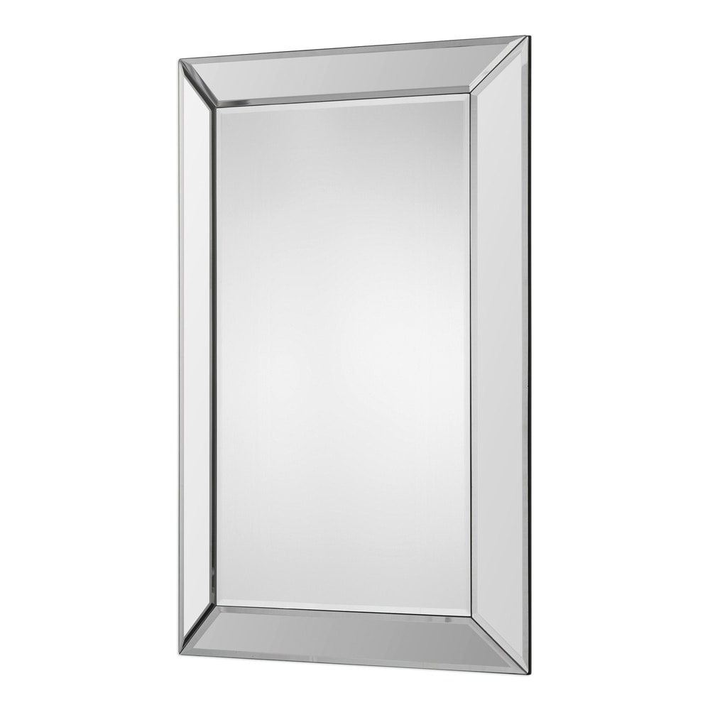 Copper Grove Segudet Silver Beveled Wall Mirror - 22x34x1.25