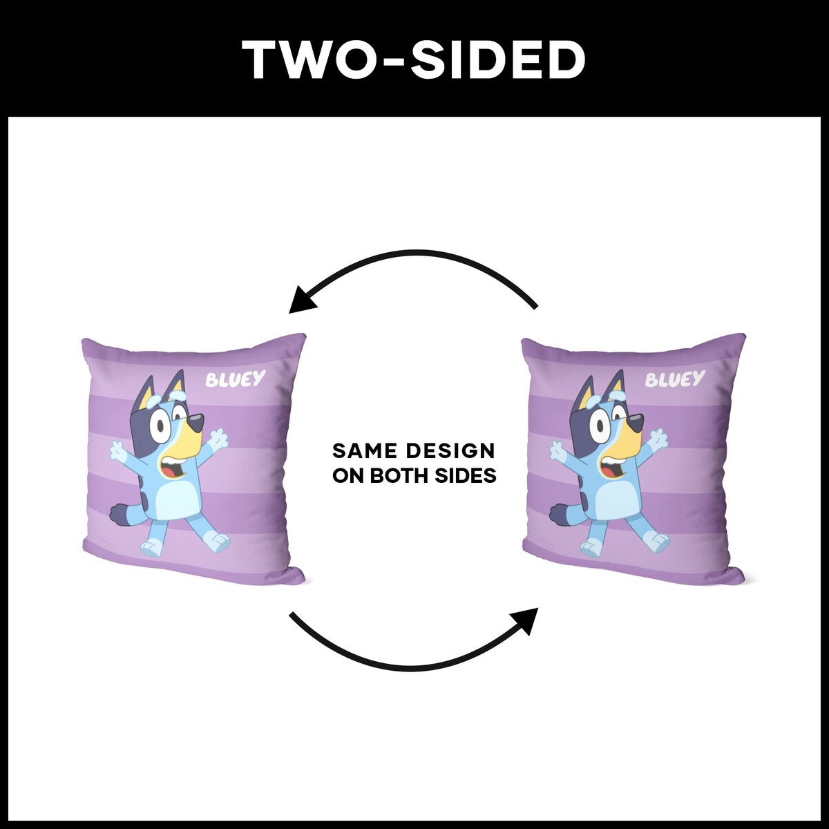 Bluey Roll Call Bluey Printed Throw Pillow - Purple