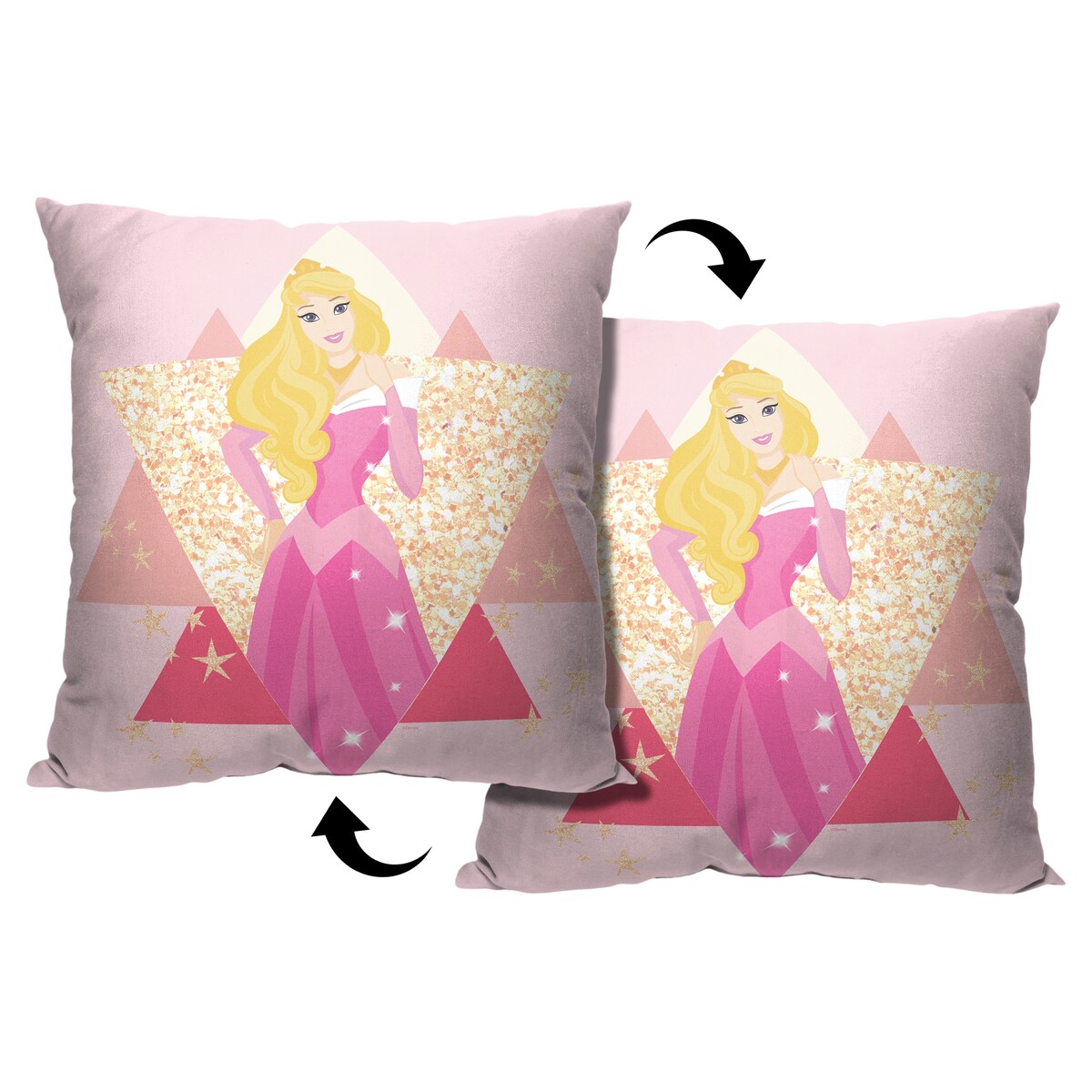 Disney Princess Sparkly Beauty Printed Throw Pillow - Pink