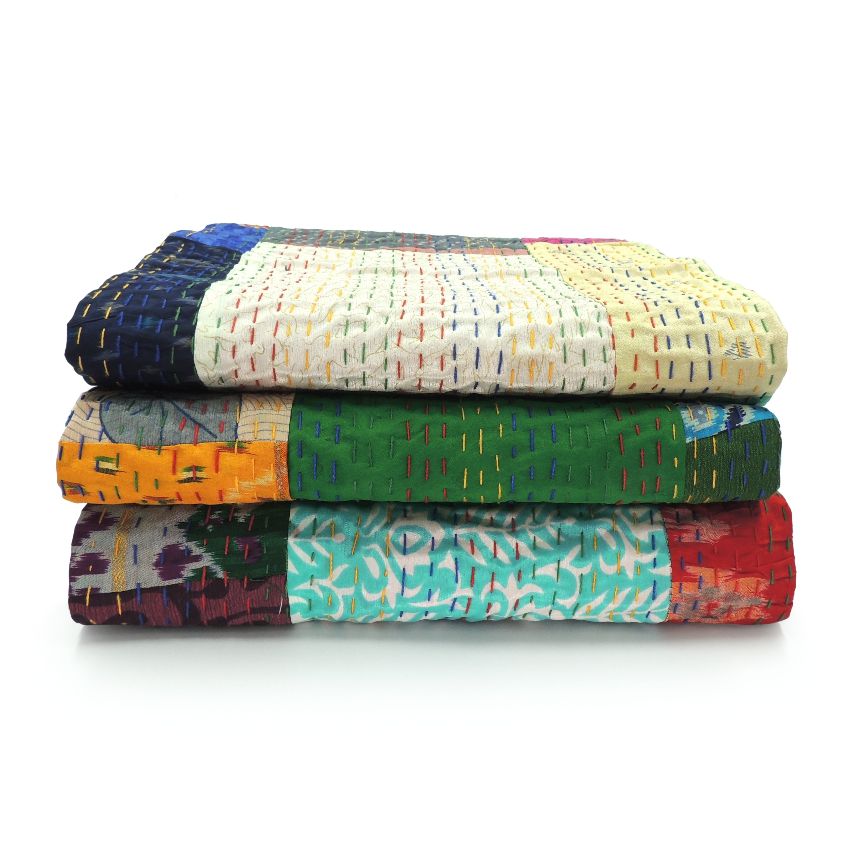 Sevita Traditional Patola Kantha Standard Size Throw Blanket