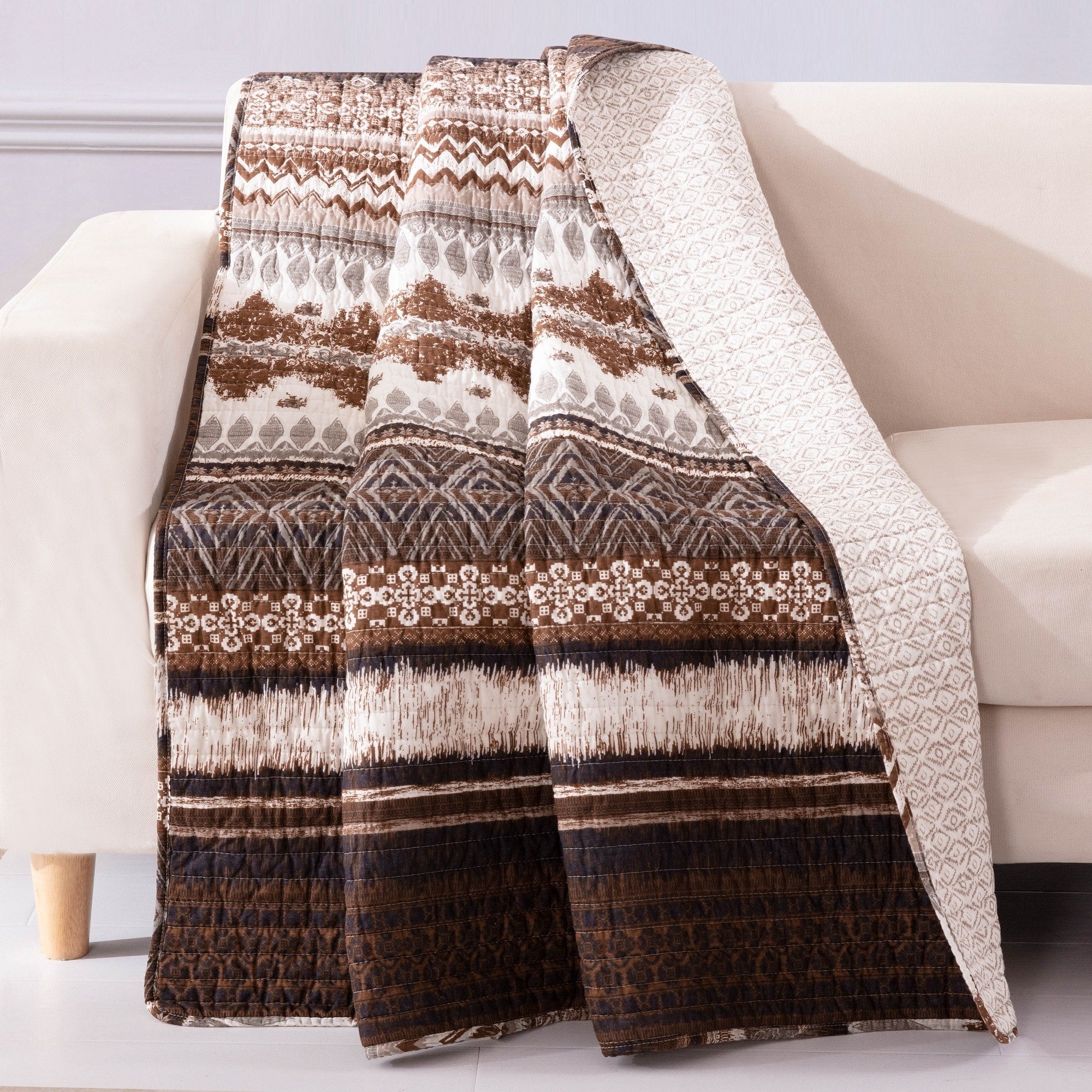 Greenland Home Fashions Southwest 100% Cotton Reversible Native Motif Throw Blanket