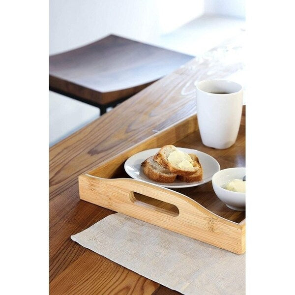 Juvale Wood Food Serving Tray with Handles, 16 x 11 x 2, Serve Coffee, Tea