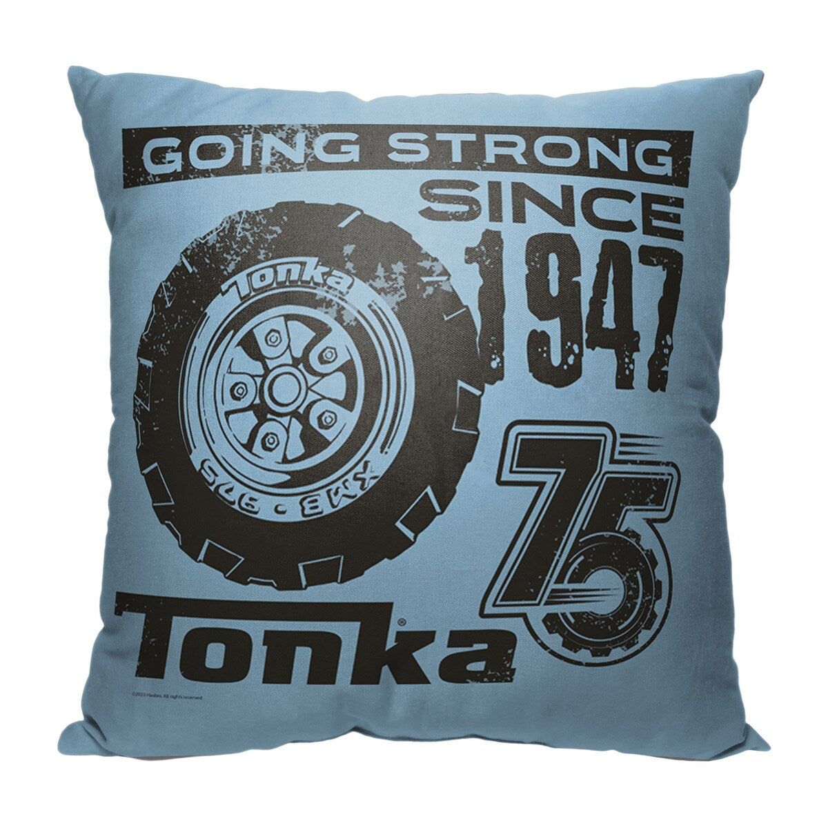 Hasbro Tonka Going Strong Since Printed Throw Pillow - Blue