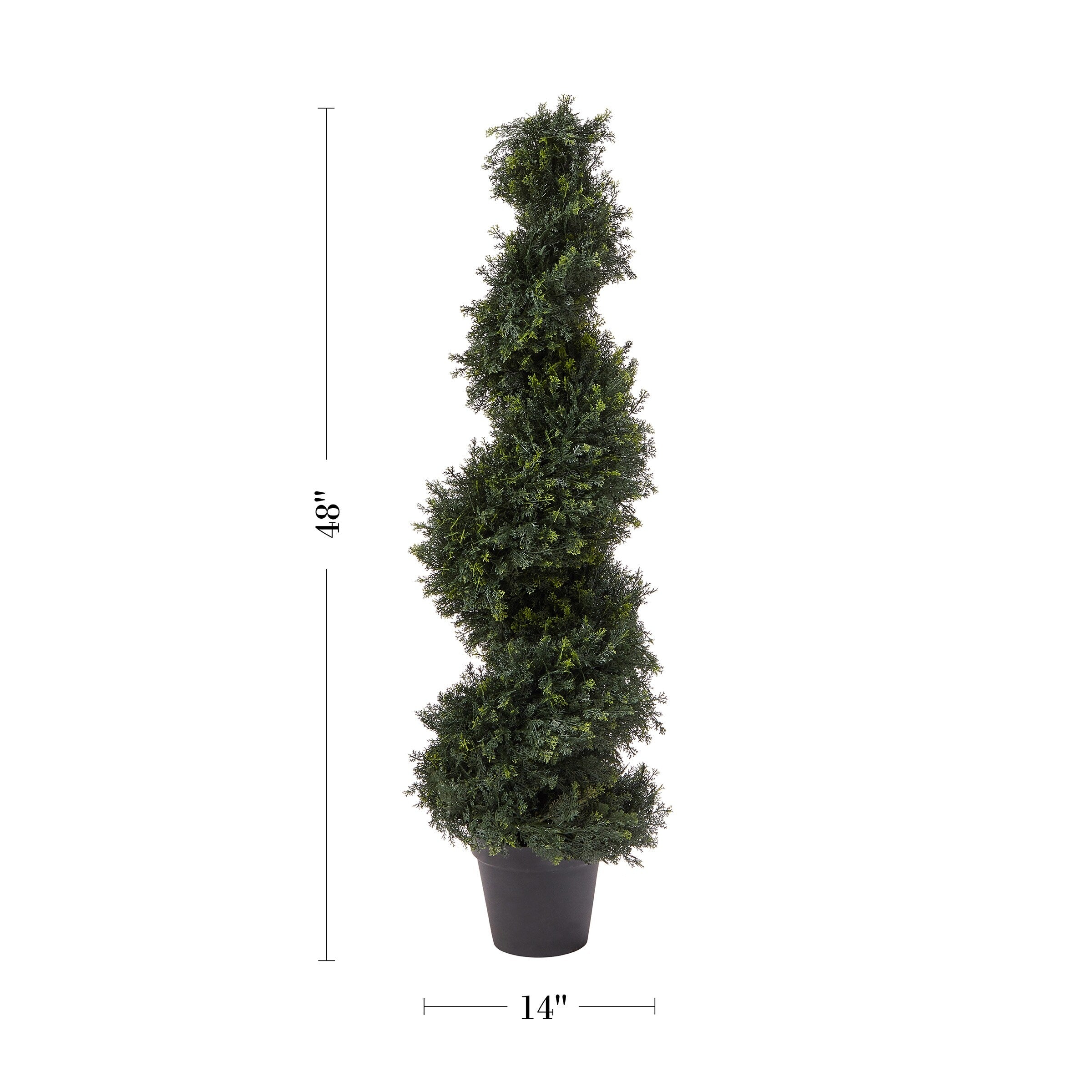 Pure Garden Spiral Cypress Artificial Tree, Green - 48-Inch