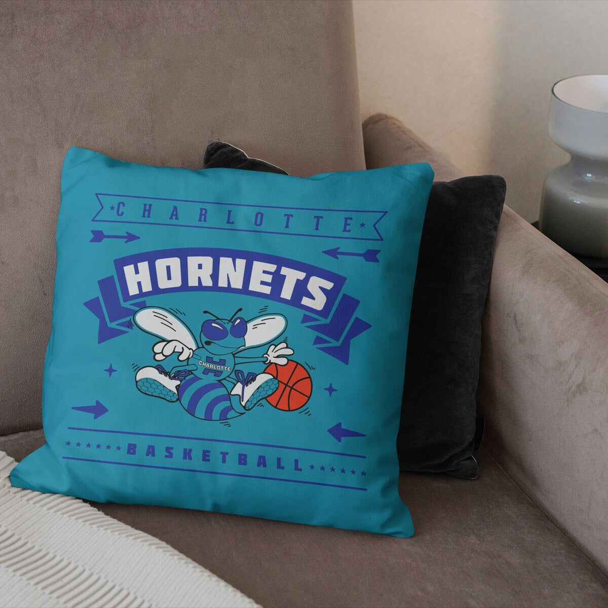 NBA Hardwood Classic Hornets Printed Throw Pillow - Blue