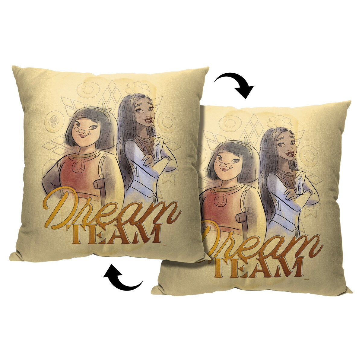 Disney Wish Dream Team Printed Throw Pillow - Brown