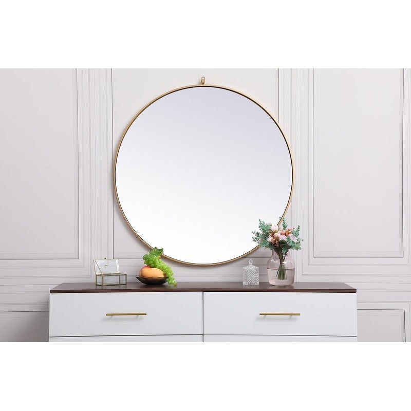 Carson Carrington Labbemala Metal Framed Round Wall Mirror