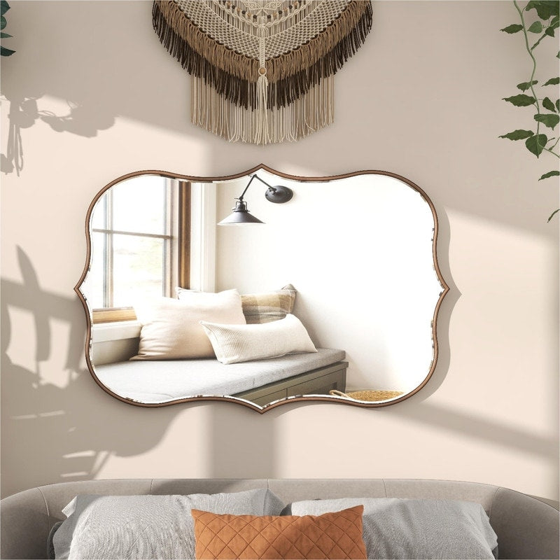 Asymmetrical Gold Antique Bronze Accent Wall Mirror - 23.62×35.4