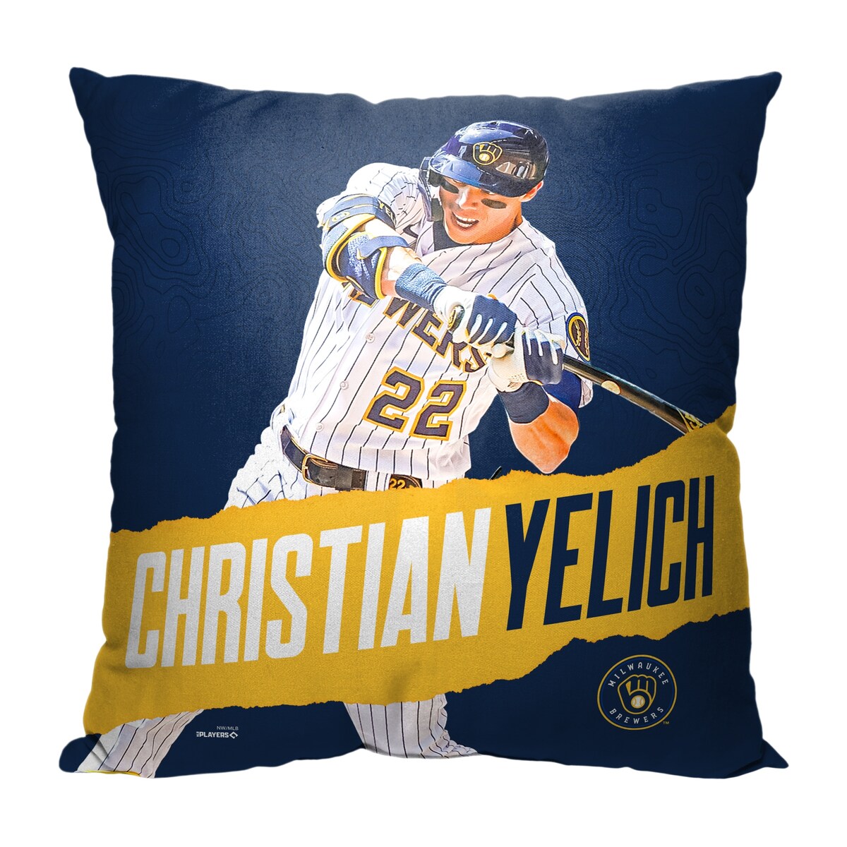 MLB Player Milwaukee Brewers Christian Yelich 18 Inch Throw Pillow