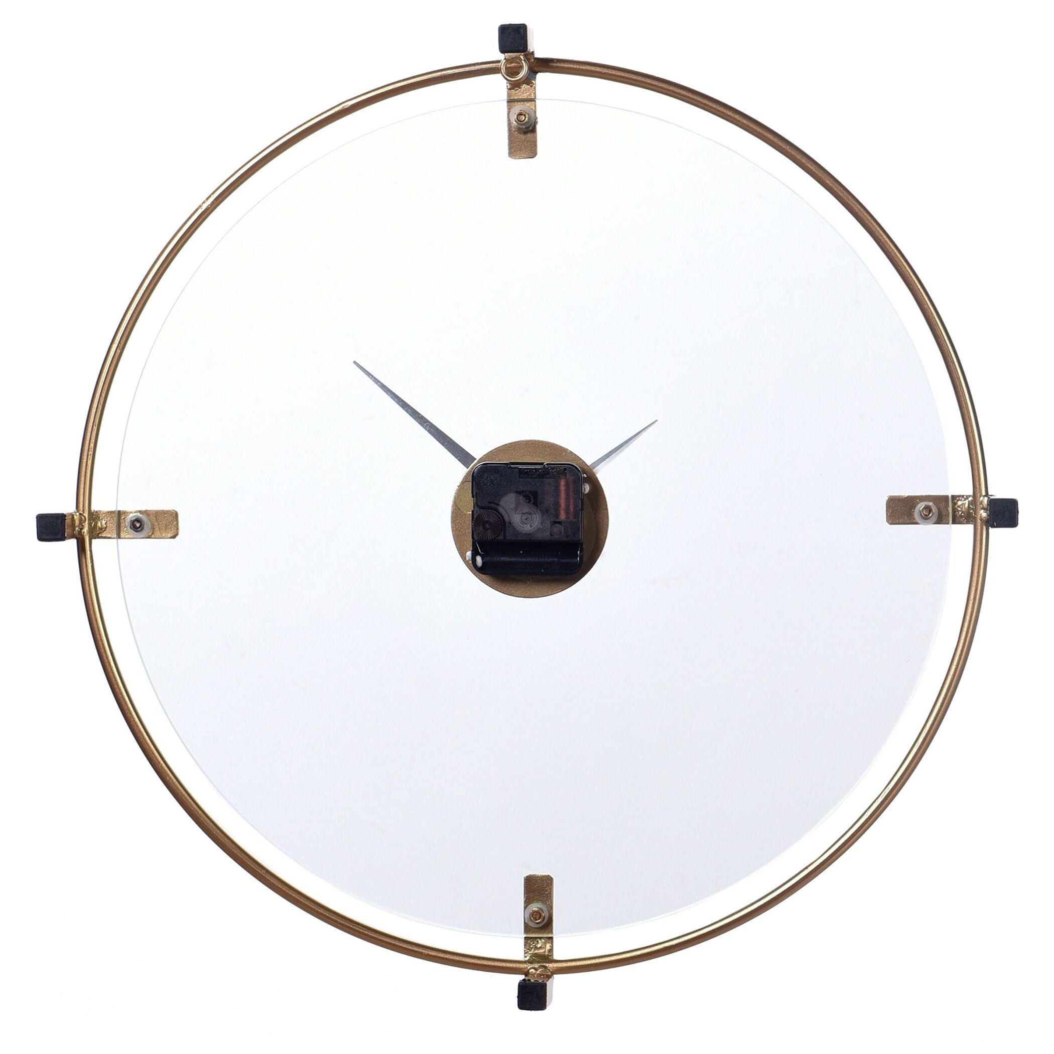 Modern Wall Clock With Floating Glass Dial - Matte Gold Finish