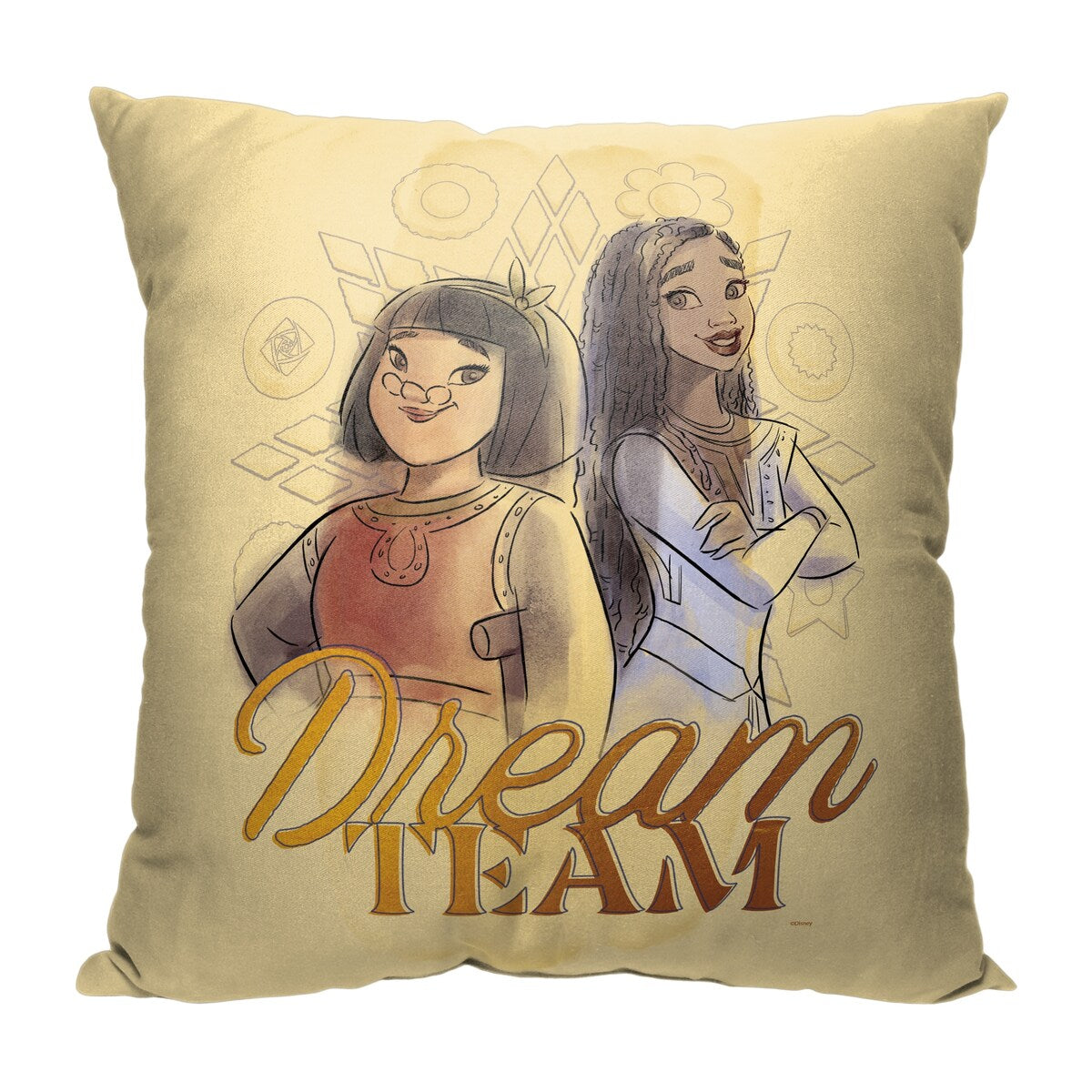 Disney Wish Dream Team Printed Throw Pillow - Brown