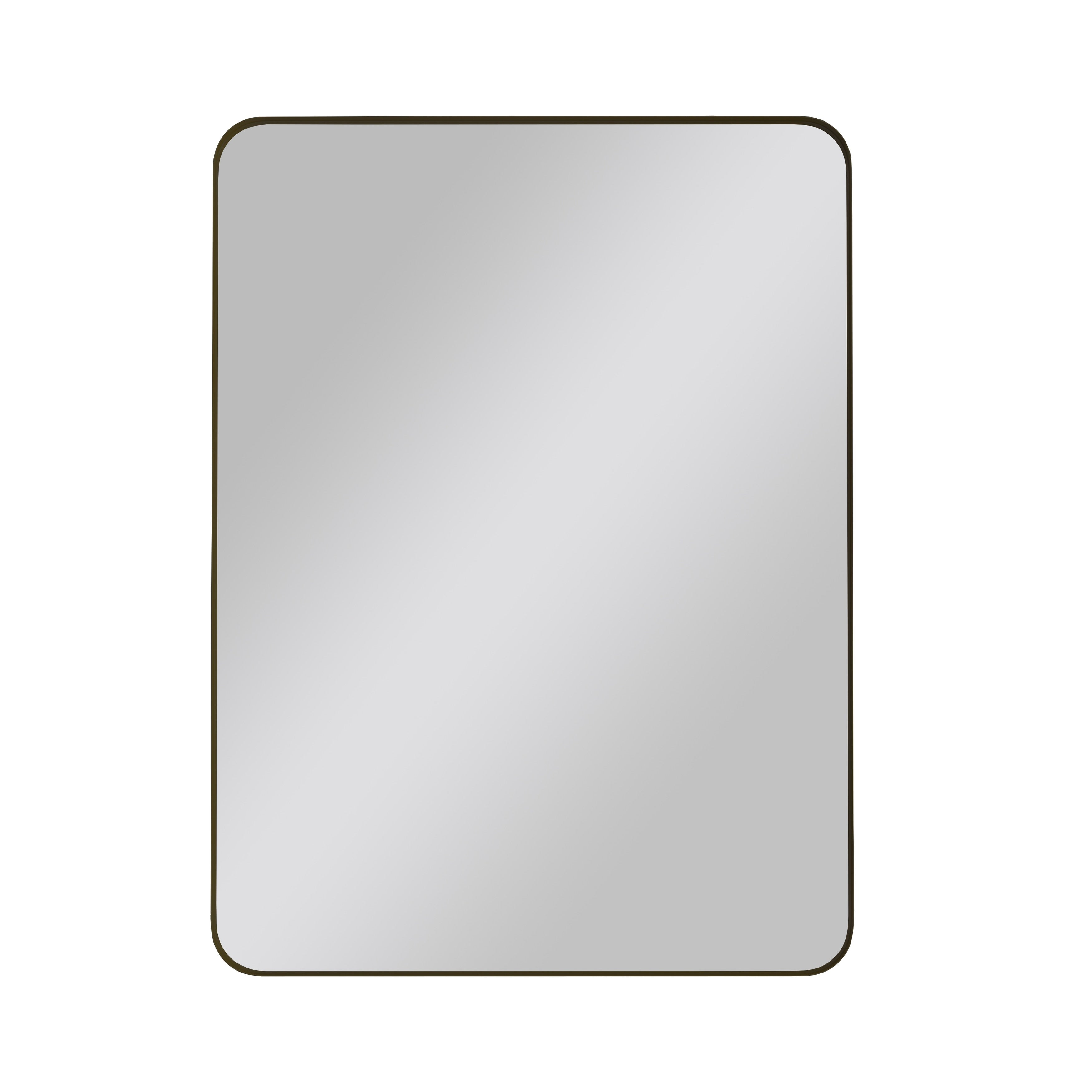 Wall Mirror 24x36 Inch Black Rectangular Mirror Metal Framed Mirror Vanity Mirror Dressing Mirror, for Bathroom, Living Room