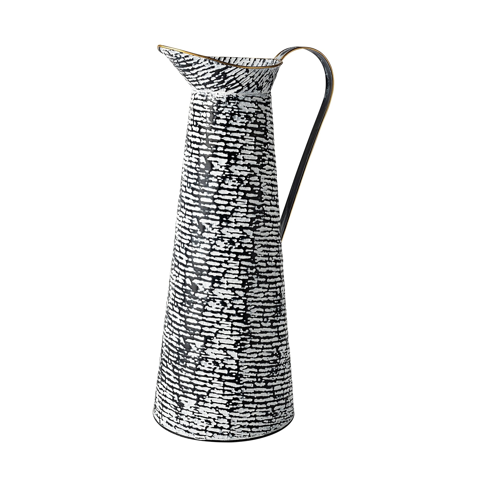 Colette Large Black & White Metal Patterned Vase