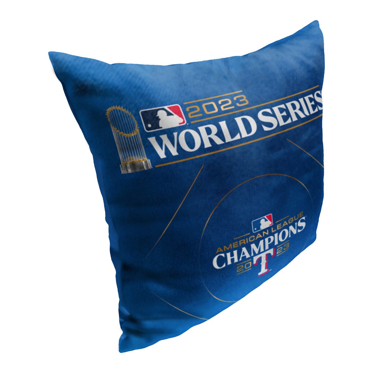 MLB 2023 World Series Participant Manifest Texas Rangers Printed Throw Pillow - Blue