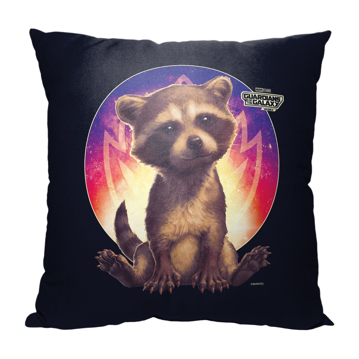 Marvel Guardians of the Galaxy 3 Baby Rocket Printed Throw Pillow - Black