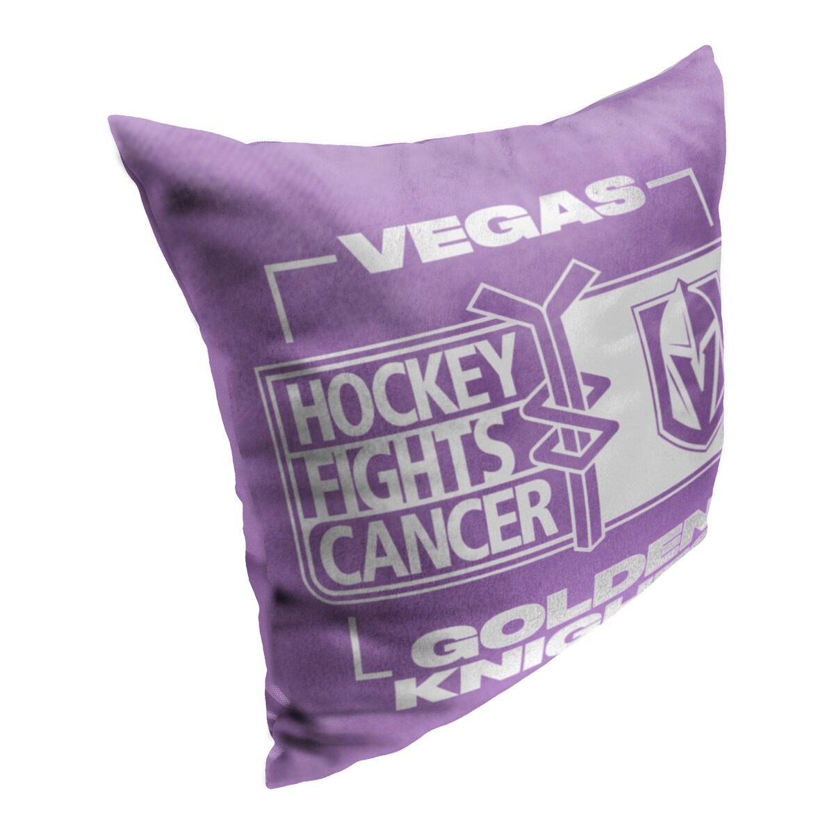 NHL Hockey Fights Cancer Fight For Golden Knights Printed Throw Pillow - Purple