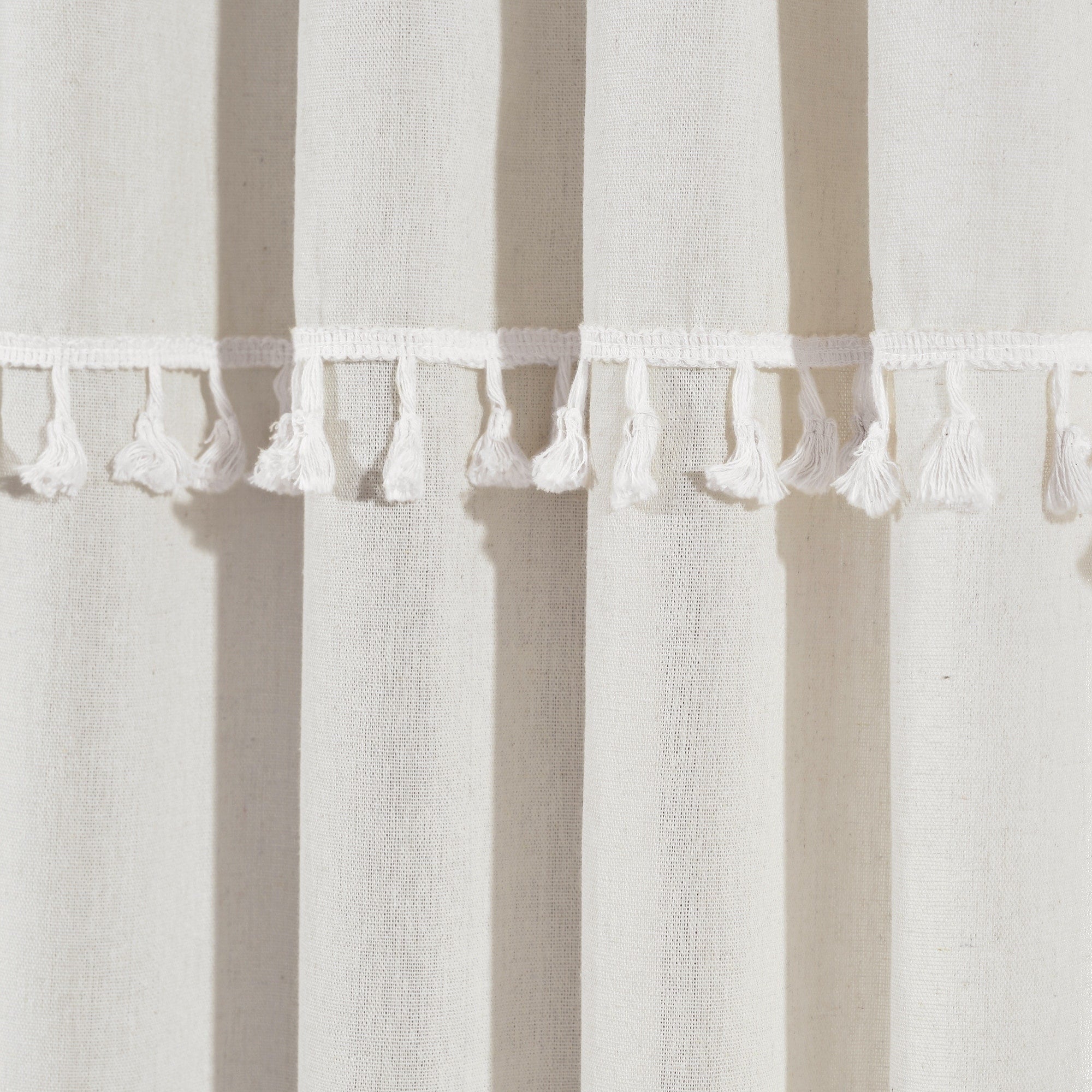 Lush Decor Ivy Tassel Faux Linen Window Curtain Panel Pair - 84 x 52