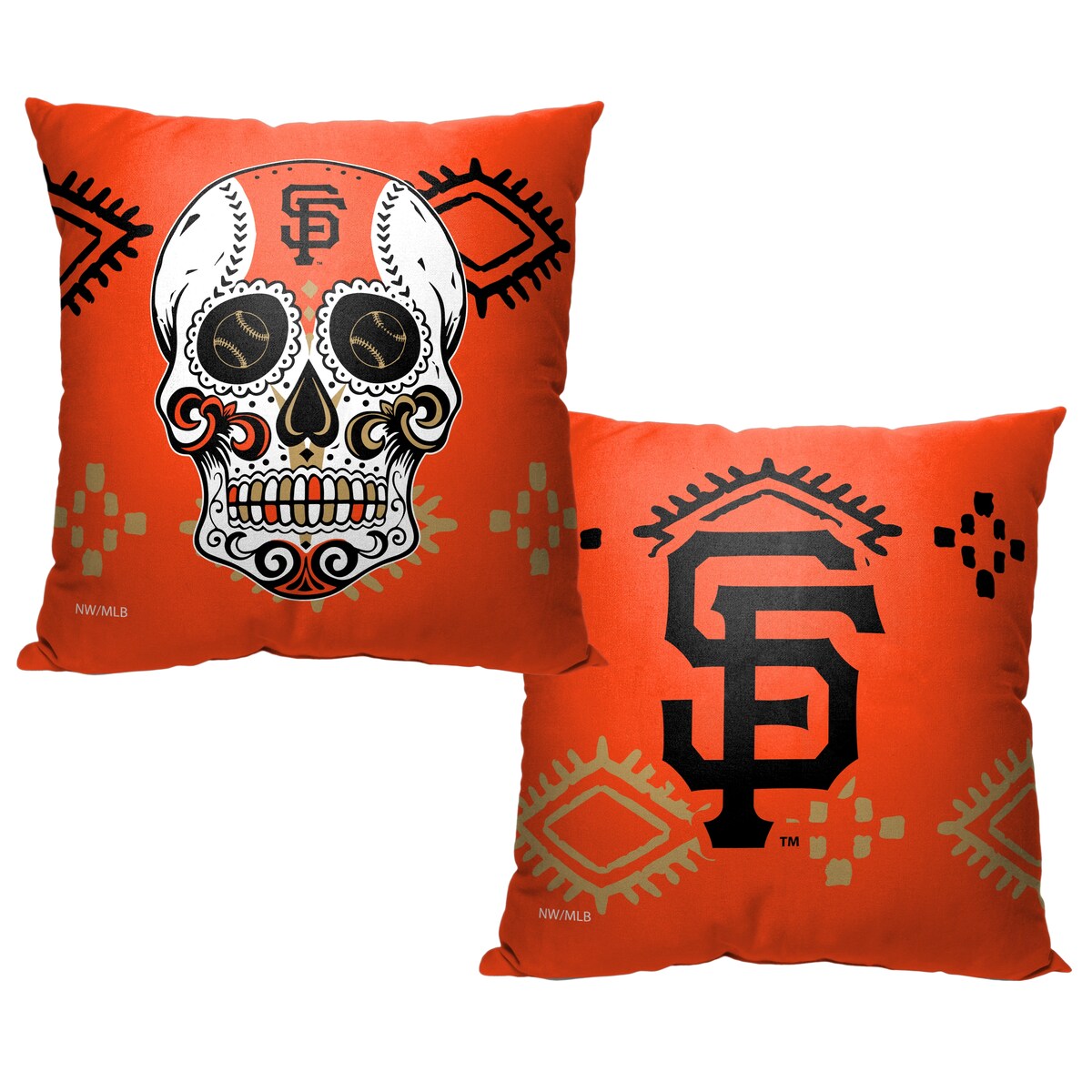 MLB San Francisco Giants Candy Skull 18 Inch Throw Pillow