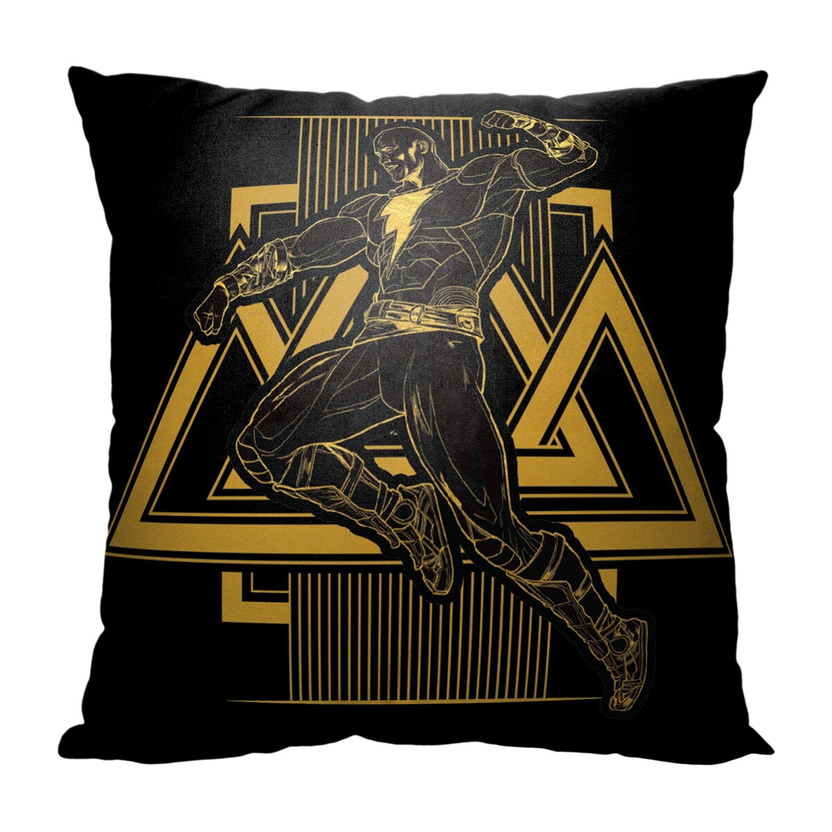 Warner Brothers Black Adam Gold Rush 18 Inch Throw Pillow