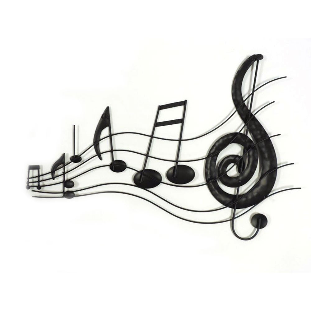 Metal Musical Notes Wall Hanging Art Decor, Black and Copper