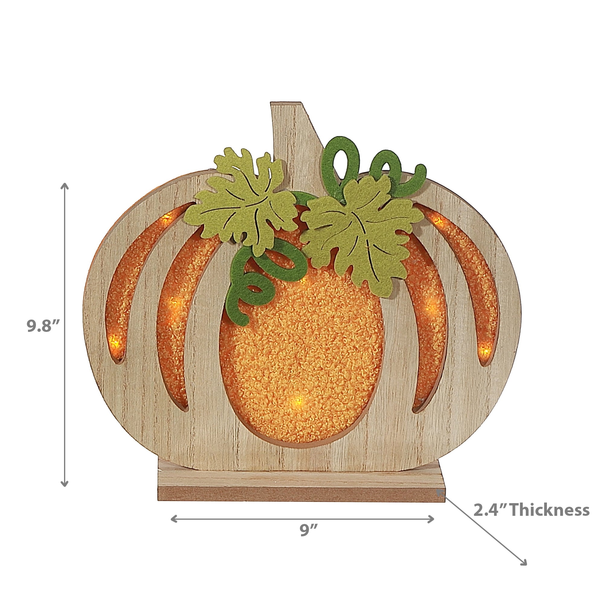 Led Wooden Pumpkin