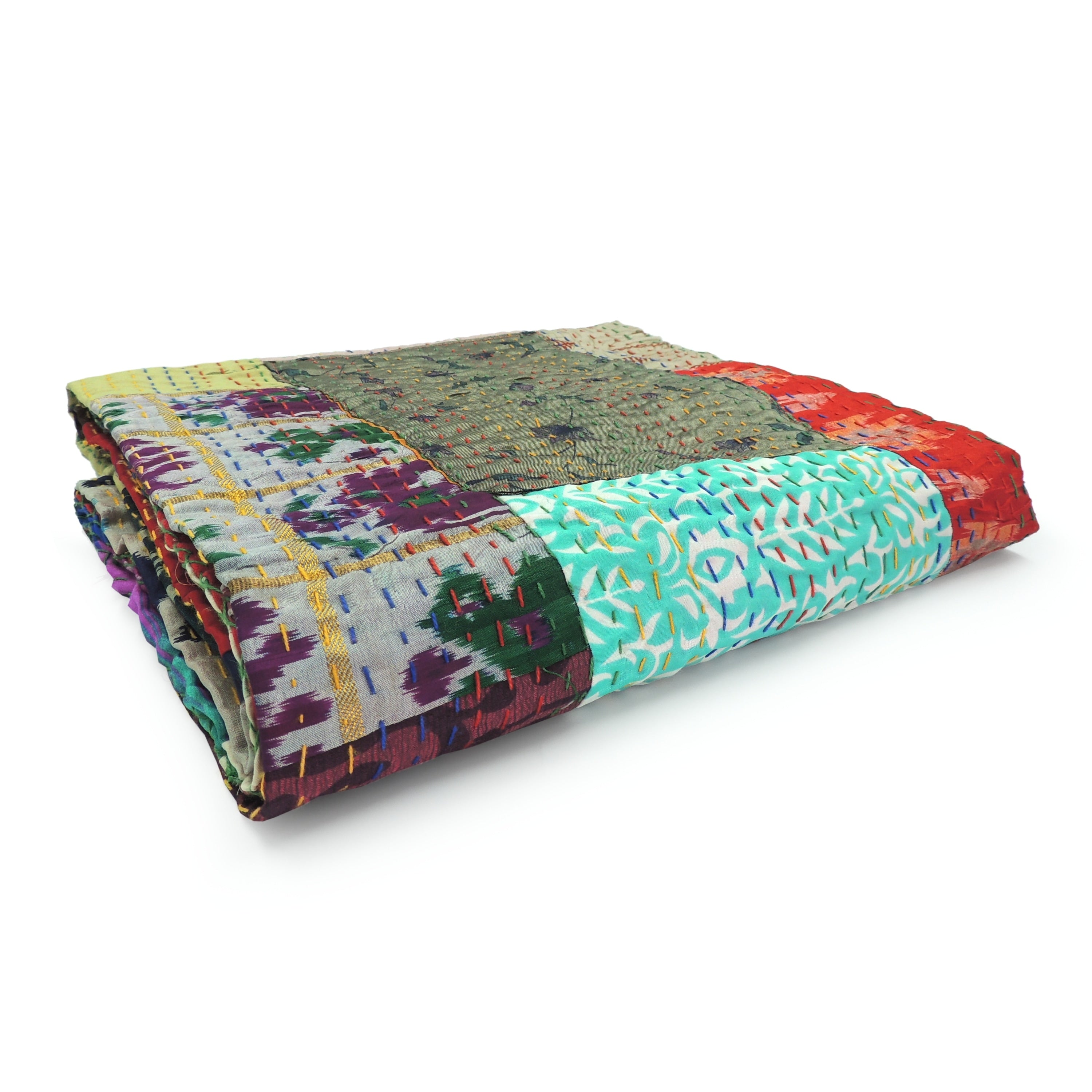 Sevita Traditional Patola Kantha Standard Size Throw Blanket