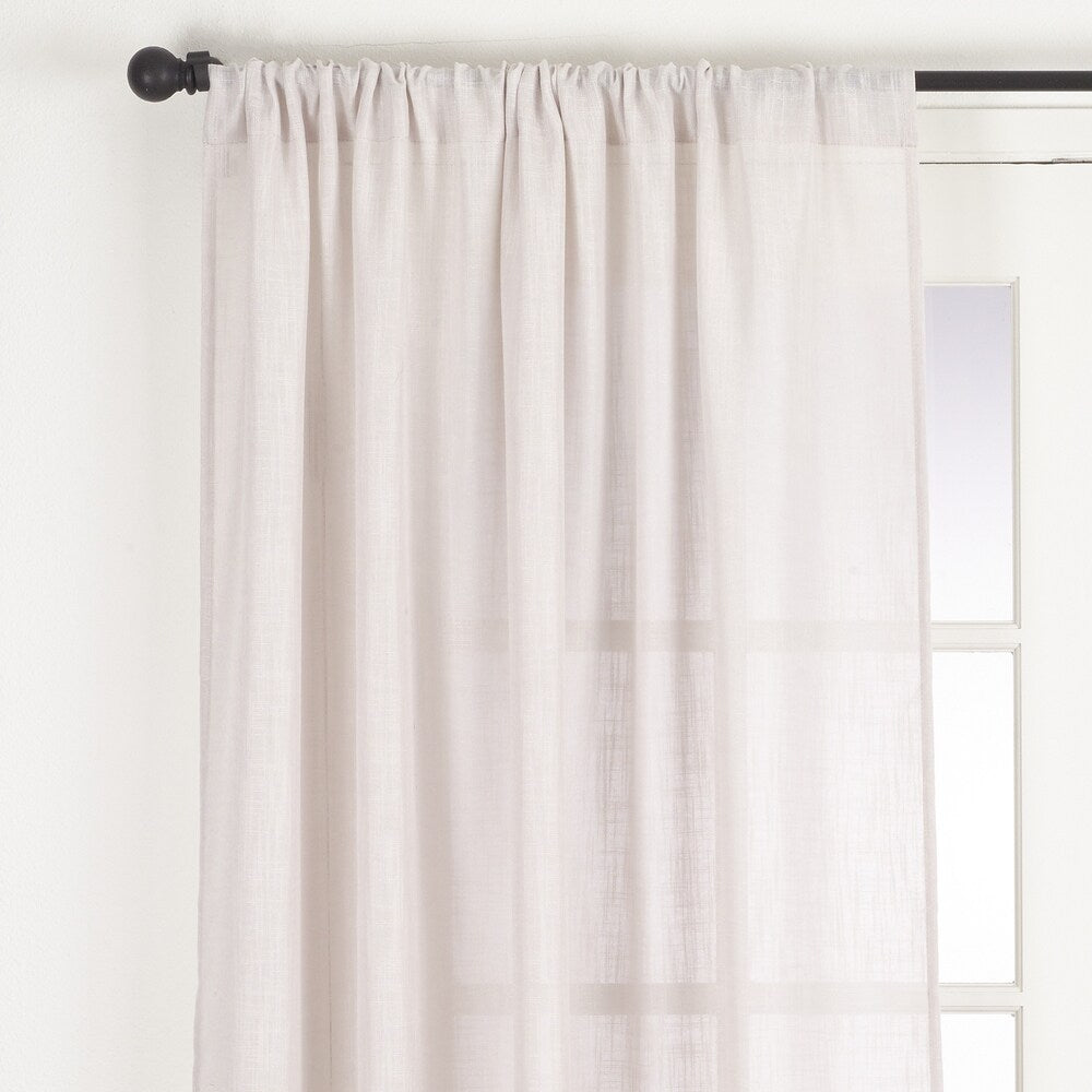 Nali Collection Rod Pocket Semi Sheer Window Curtain Panel