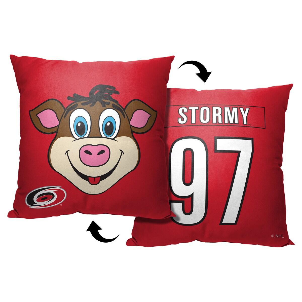 NHL Mascot Love Hurricanes Printed Throw Pillow - Red