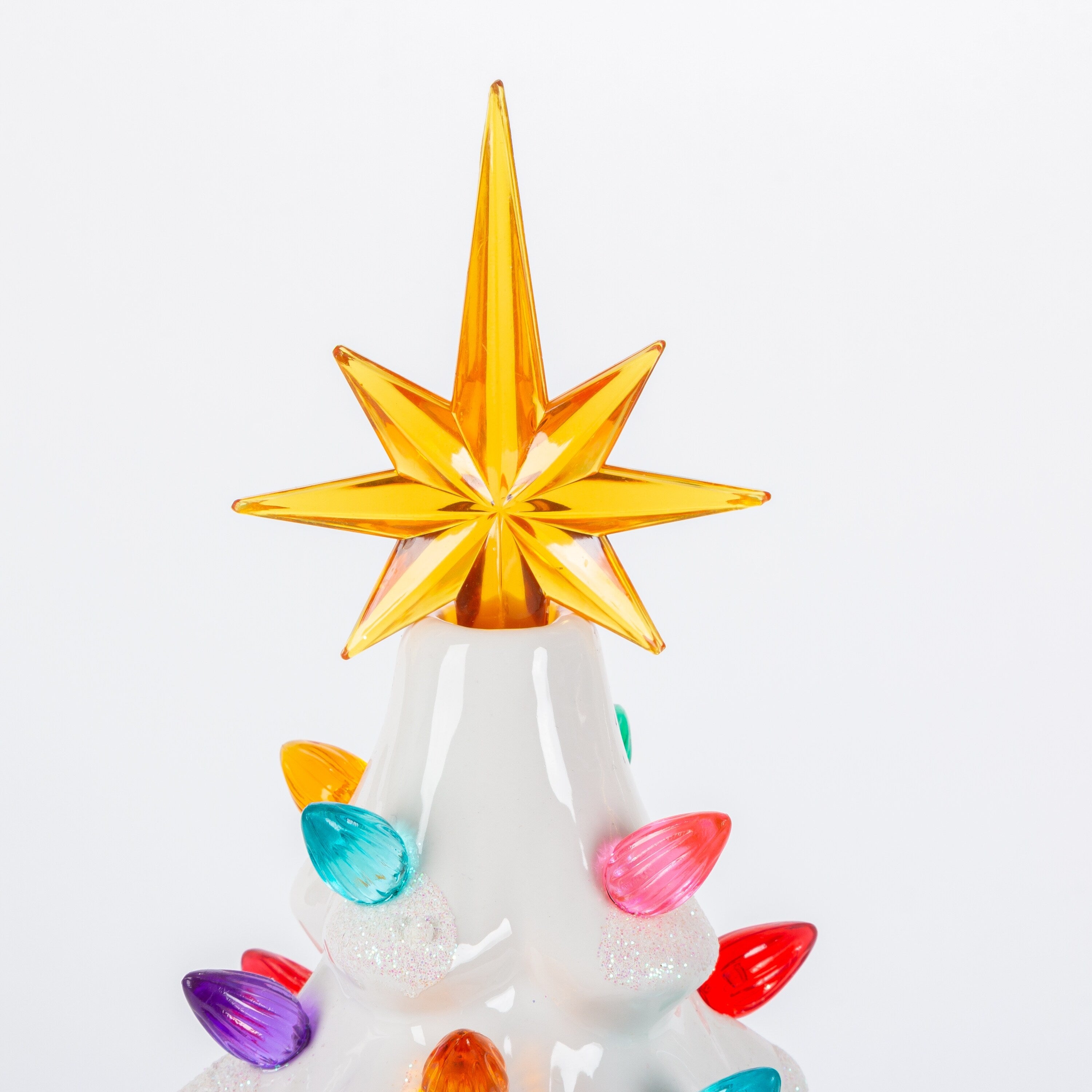 13.9 in. Illuminating Musical Dolomite White Christmas Tree