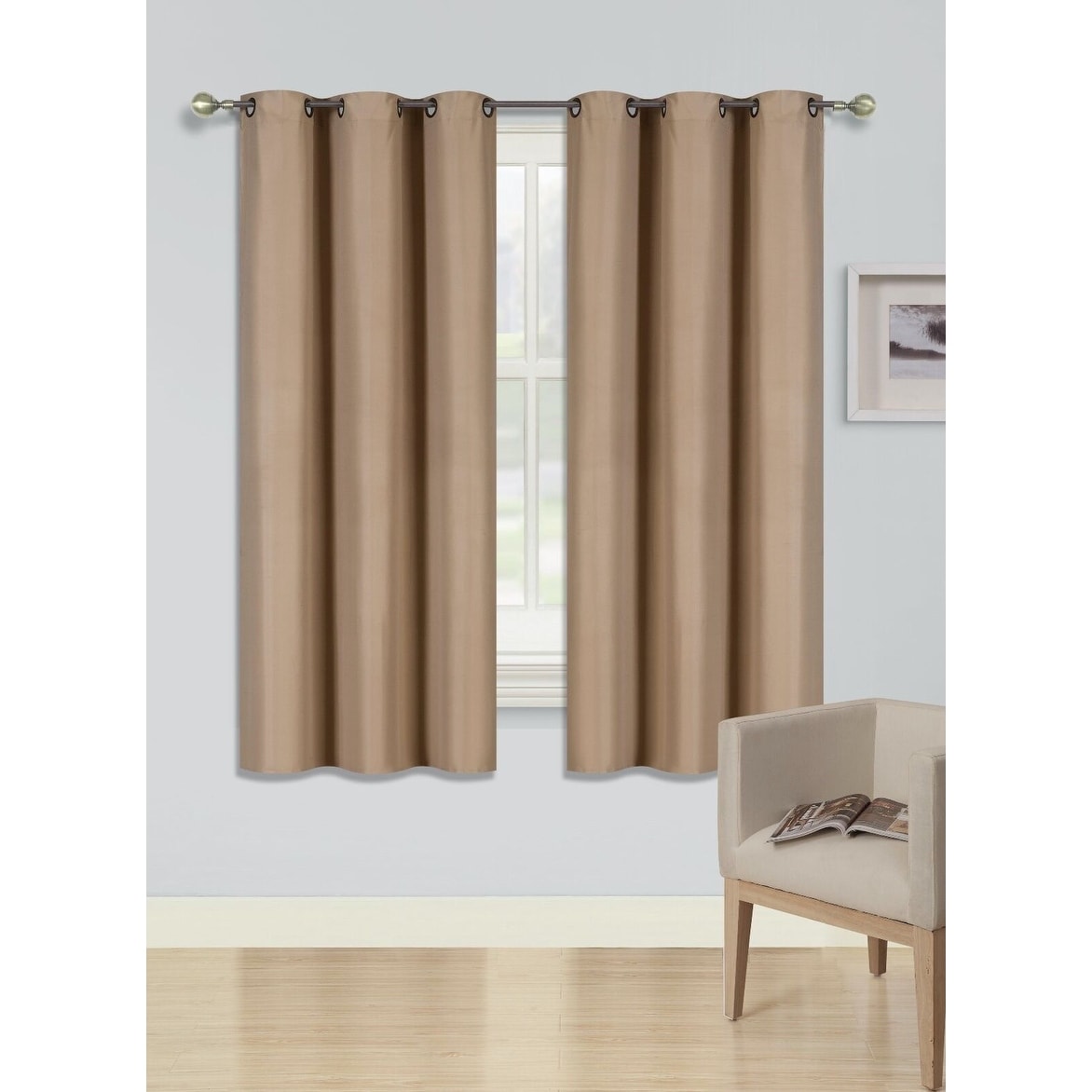 2 Pcs 63 Inch Heavy Insulated Blackout Curtain Panels