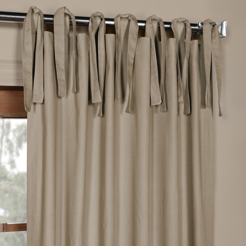 Exclusive Fabrics Solid Cotton Tie-Top Curtain (1 Panel)