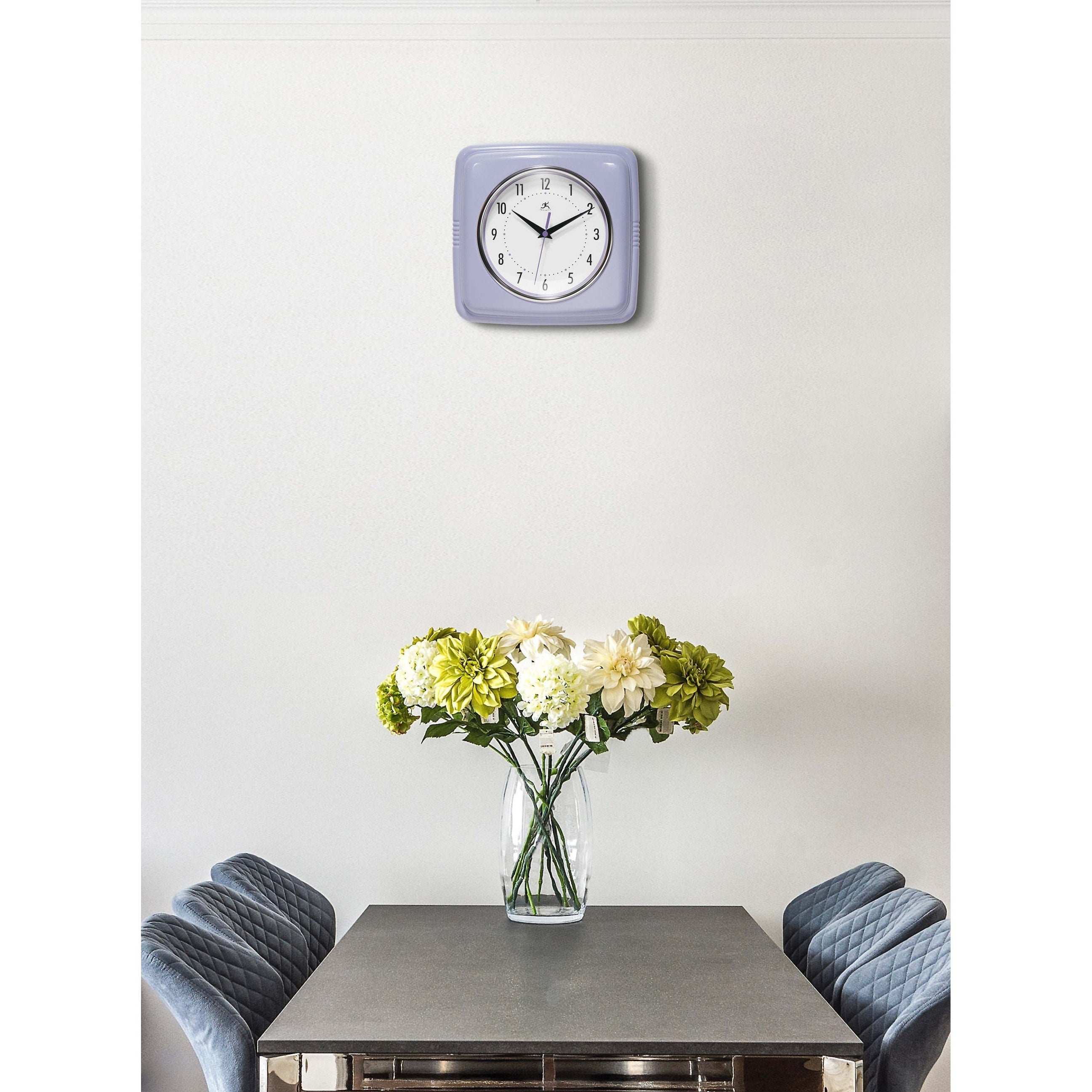 Infinity Instruments Retro 9.25-inch Square Wall Clock - 9.25 x 1.875 x 9.5