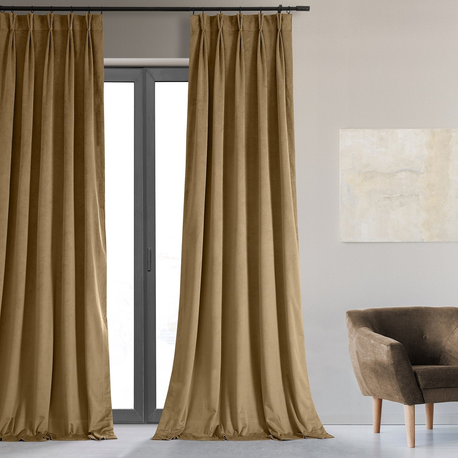 Exclusive Fabrics Signature Pleated Blackout Velvet Curtain (1 Panel)