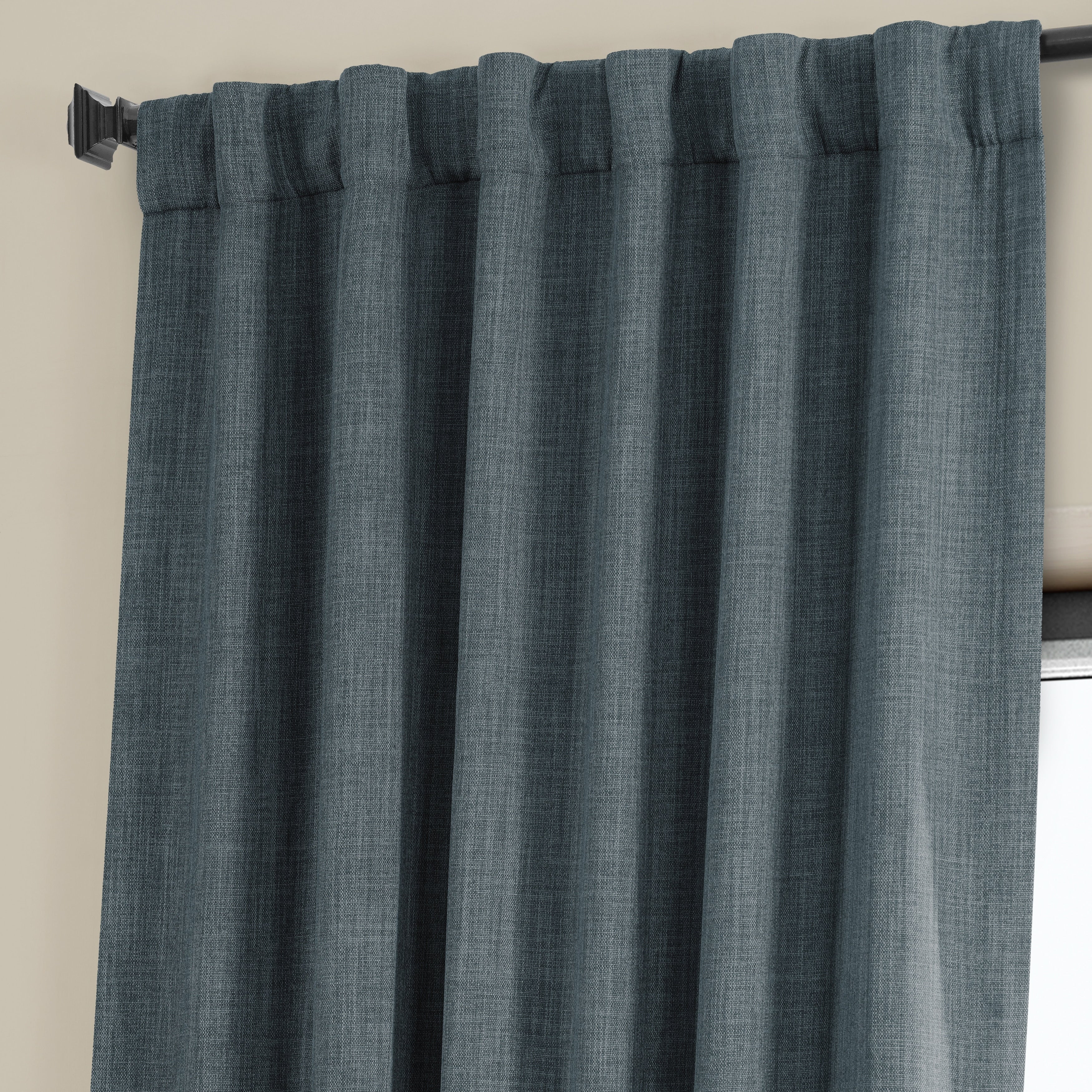 Exclusive Fabrics Faux Linen Room Darkening Curtain (1 Panel)