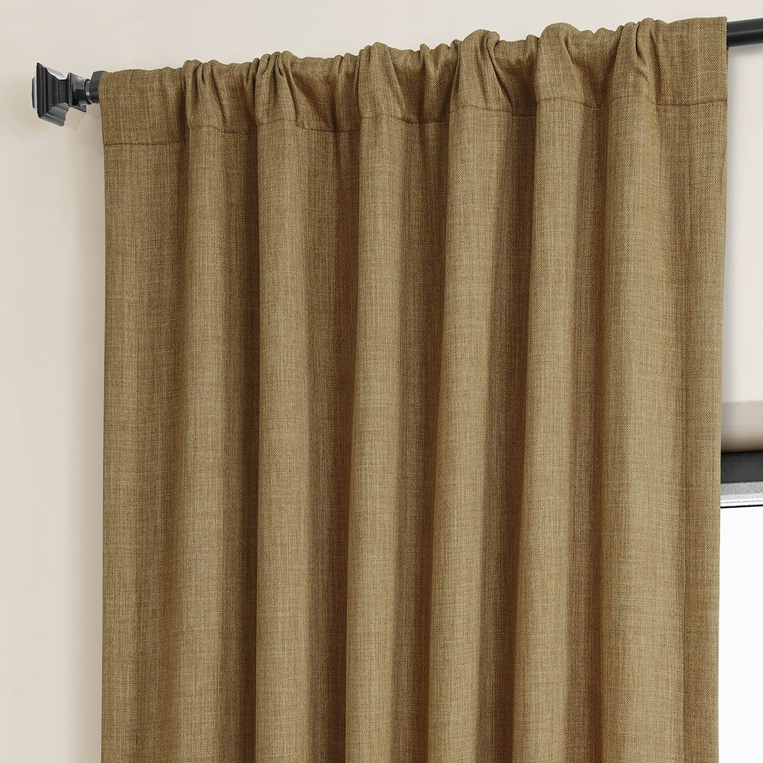 Exclusive Fabrics Faux Linen Room Darkening Curtain (1 Panel)