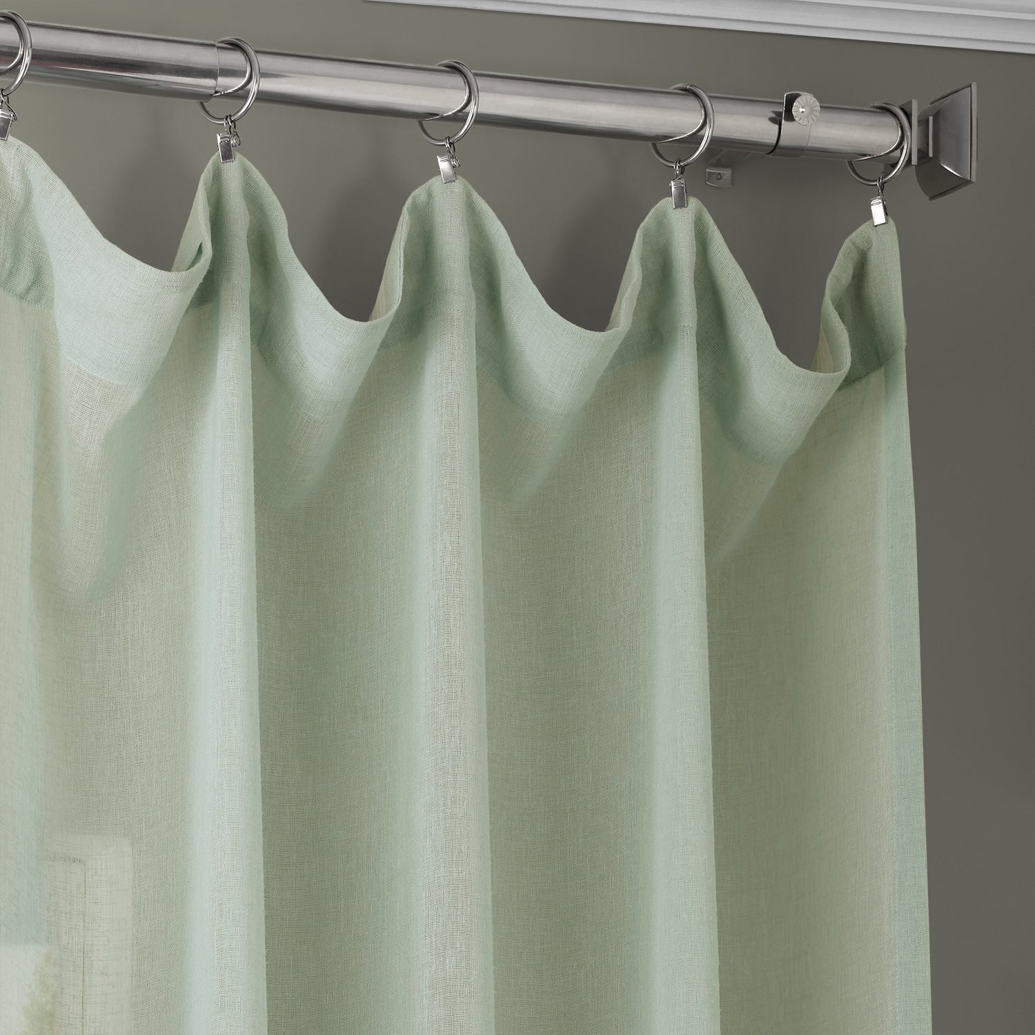 Exclusive Fabrics Solid Faux Linen Sheer Curtain (1 Panel)