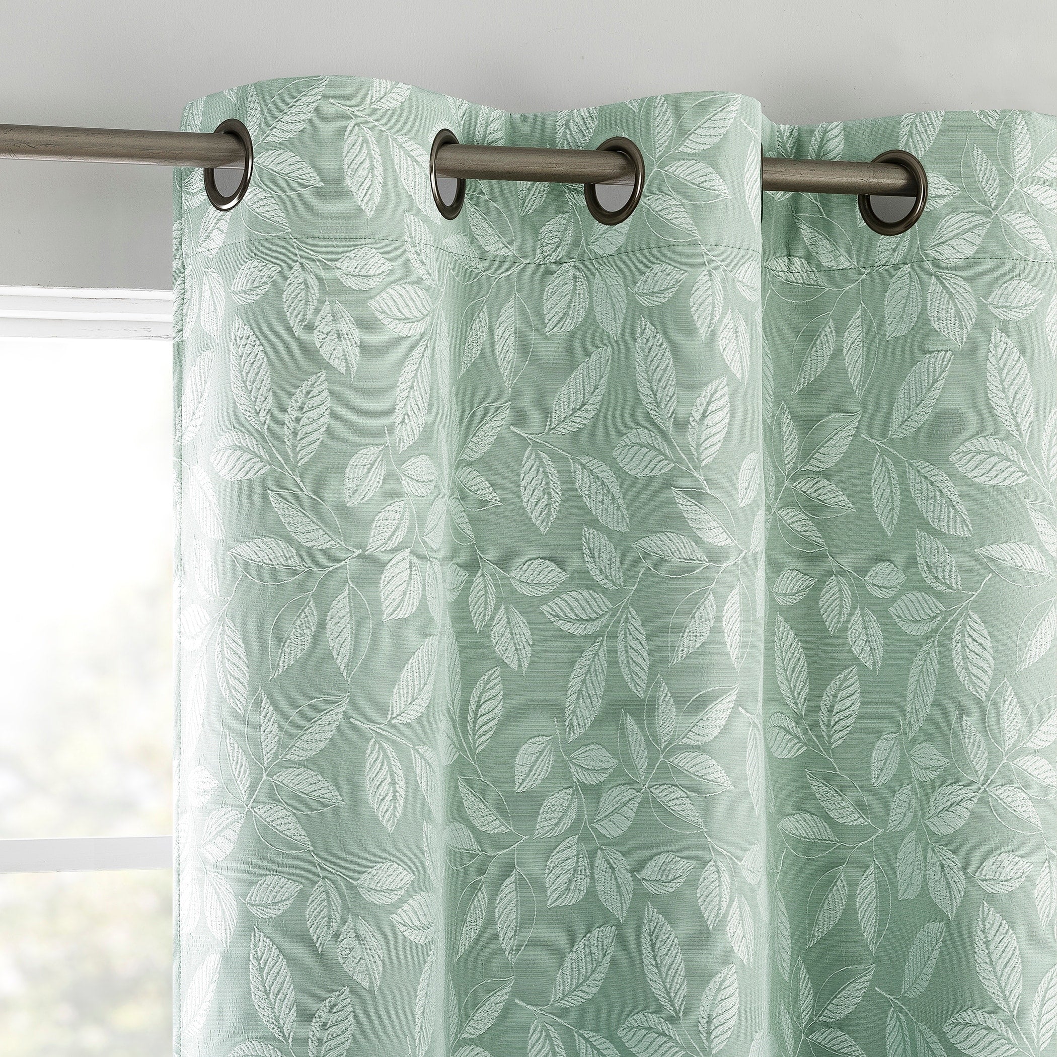 Sun Zero Satti Embroidered Leaf Total Blackout Grommet Curtain Panel, Single Panel