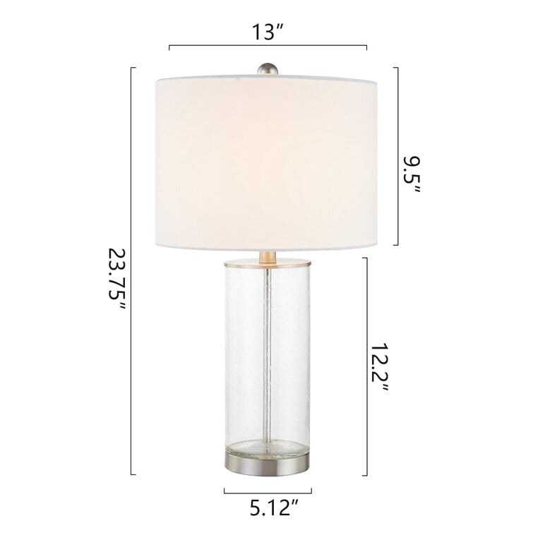 23.75 Clear Glass Table Lamp Set (Set of 2) - 13*13*23.75