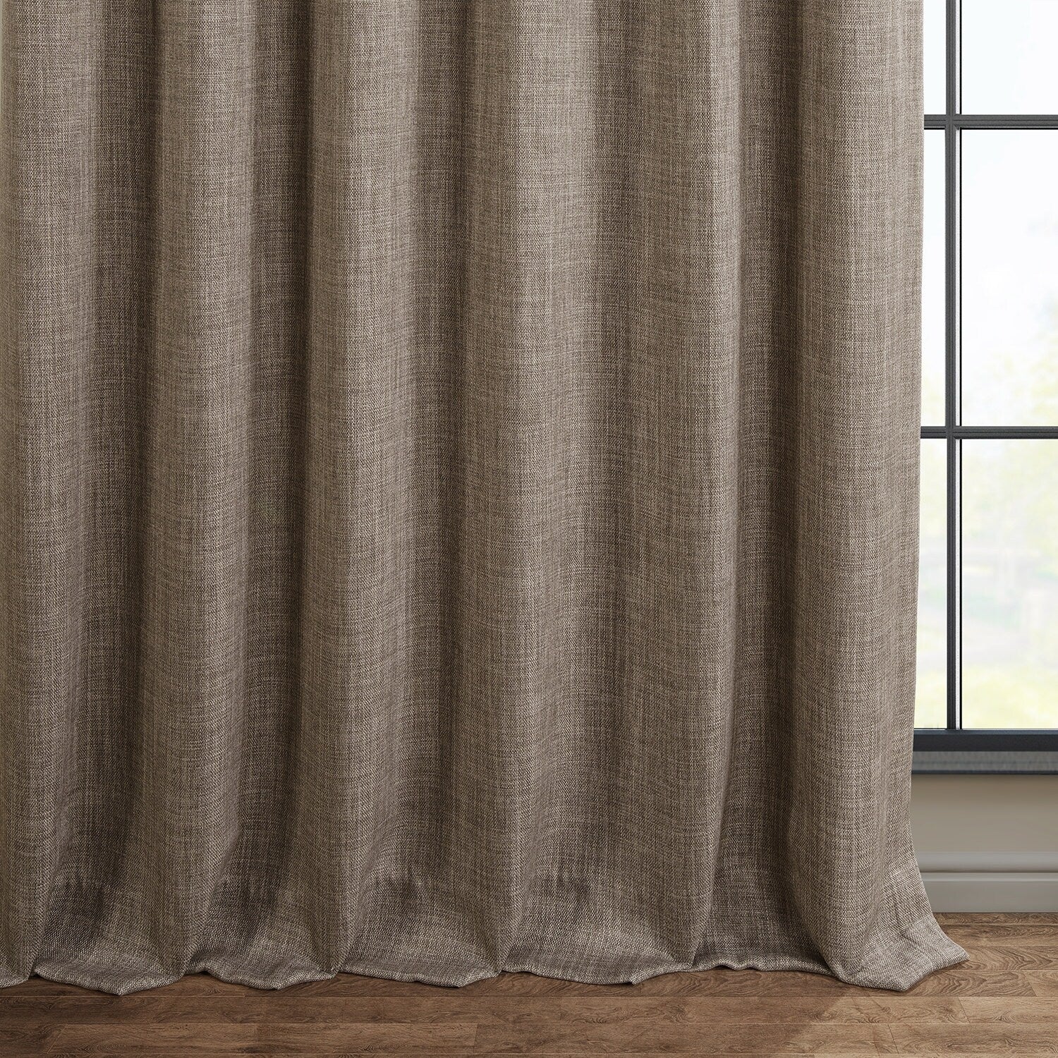 Exclusive Fabrics Faux Linen Room Darkening Curtain (1 Panel)