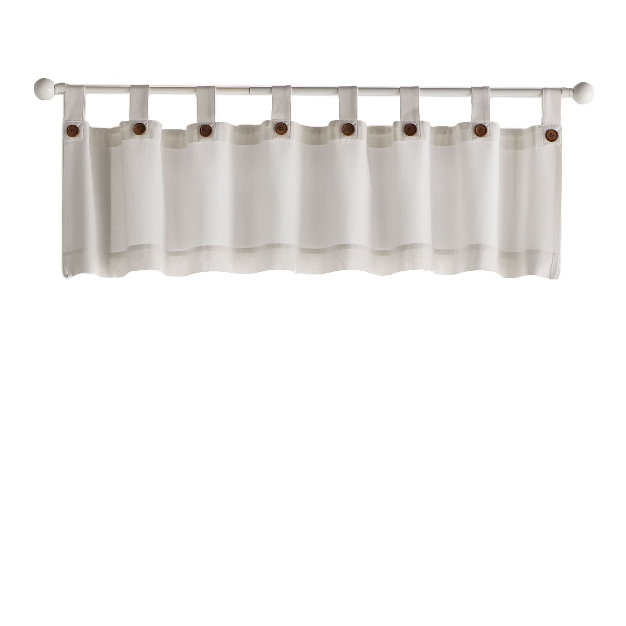 Tucker Solid Button Window Kitchen Curtain Valance