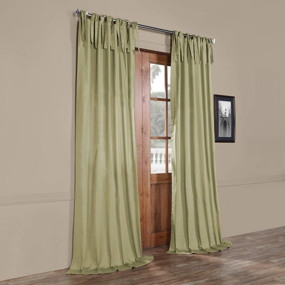 Exclusive Fabrics Solid Cotton Tie-Top Curtain (1 Panel)