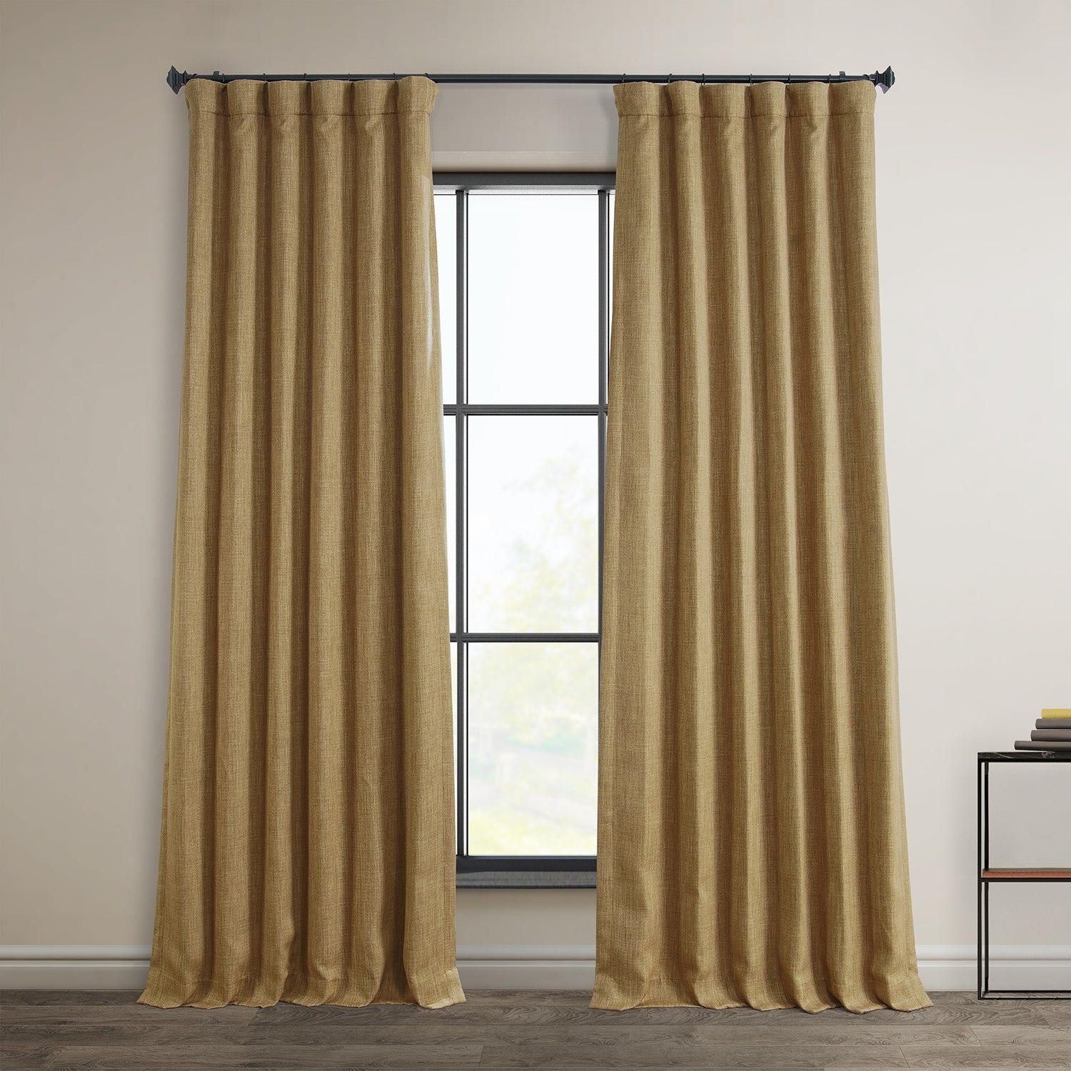 Exclusive Fabrics Faux Linen Room Darkening Curtain (1 Panel)