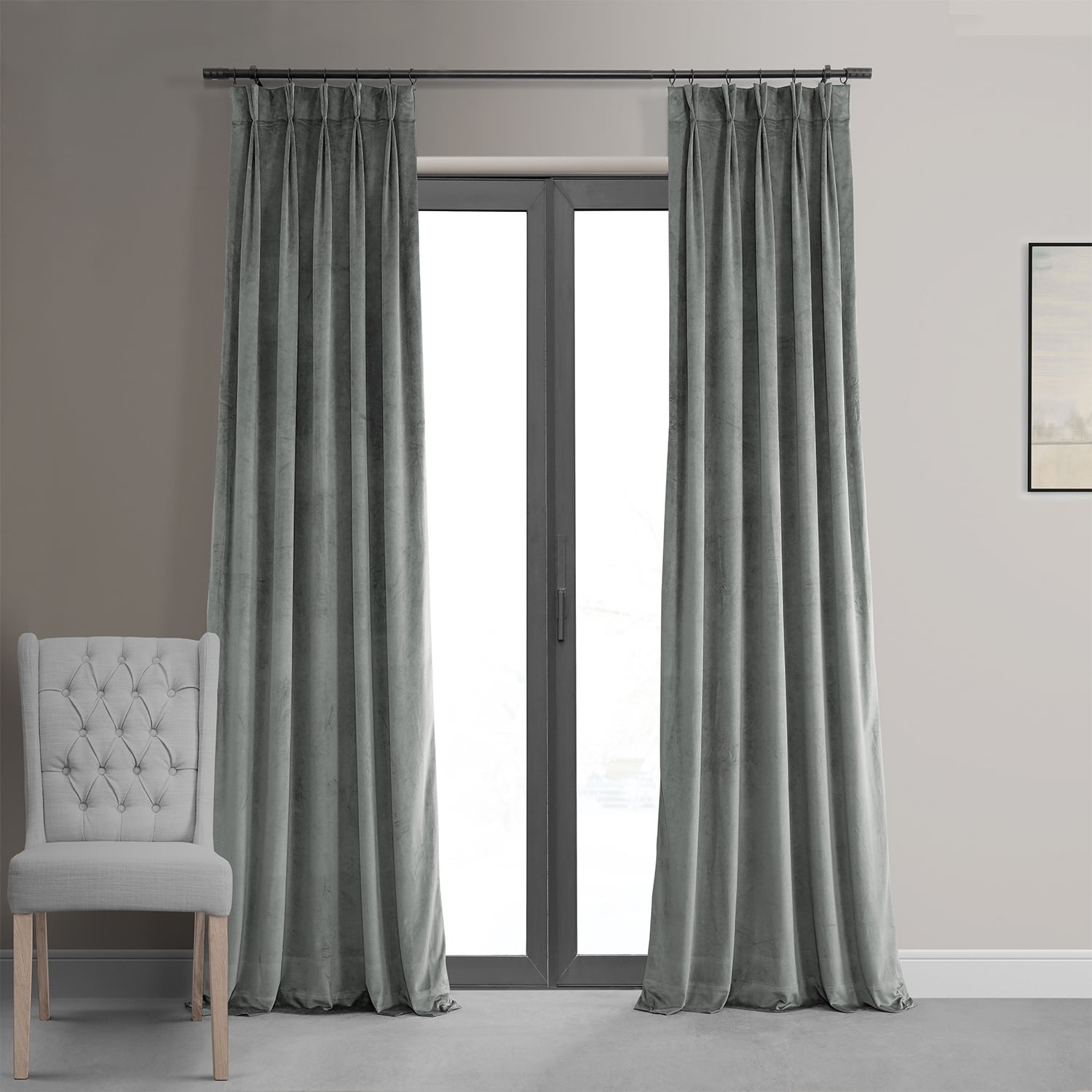 Exclusive Fabrics Signature Pleated Blackout Velvet Curtain (1 Panel)