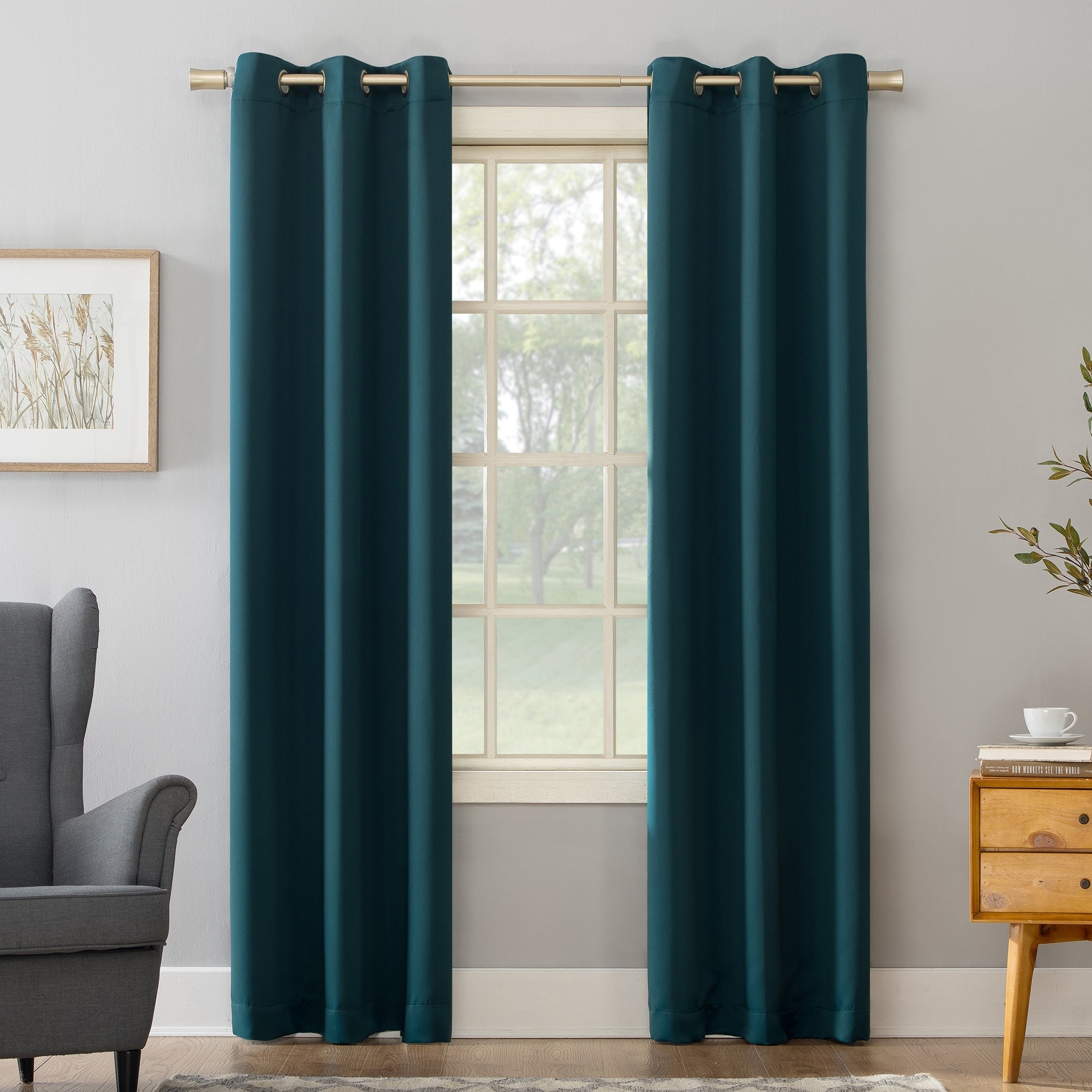 Sun Zero Talisha Grommet Room Darkening Window Curtain Panel