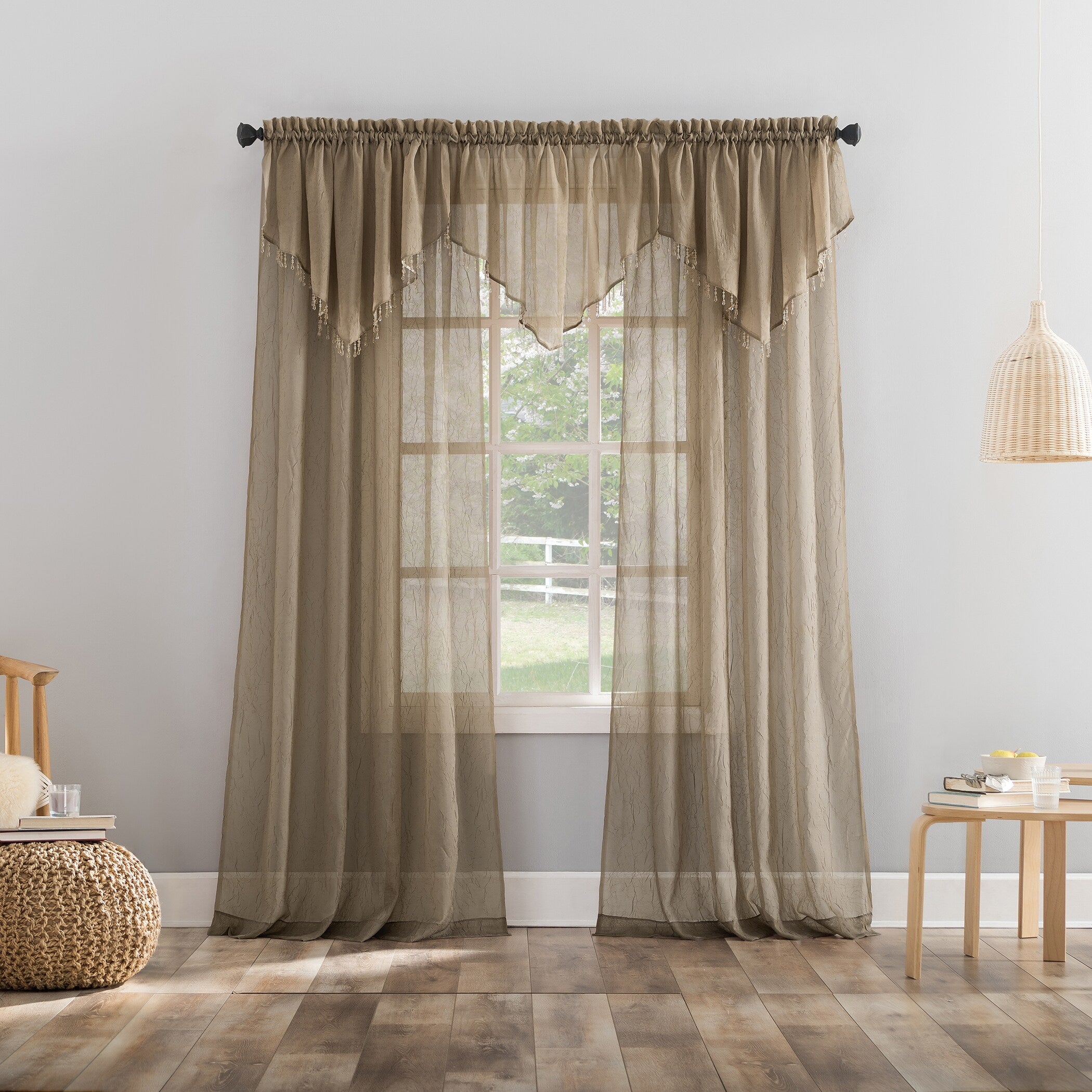 No. 918 Erica Crushed Voile Sheer Rod Pocket 1-Piece Curtain Panel, Single Panel