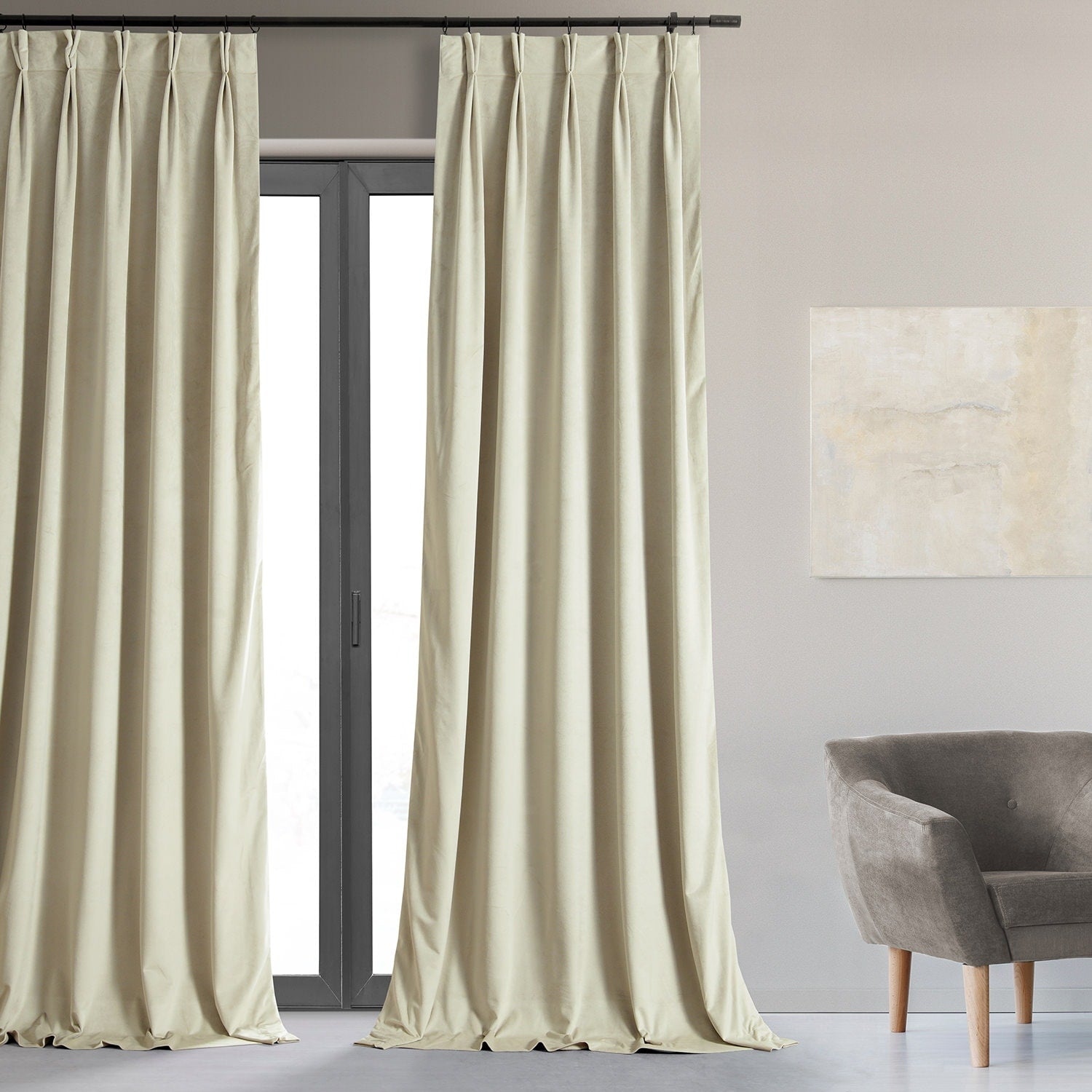 Exclusive Fabrics Signature Pleated Blackout Velvet Curtain (1 Panel)