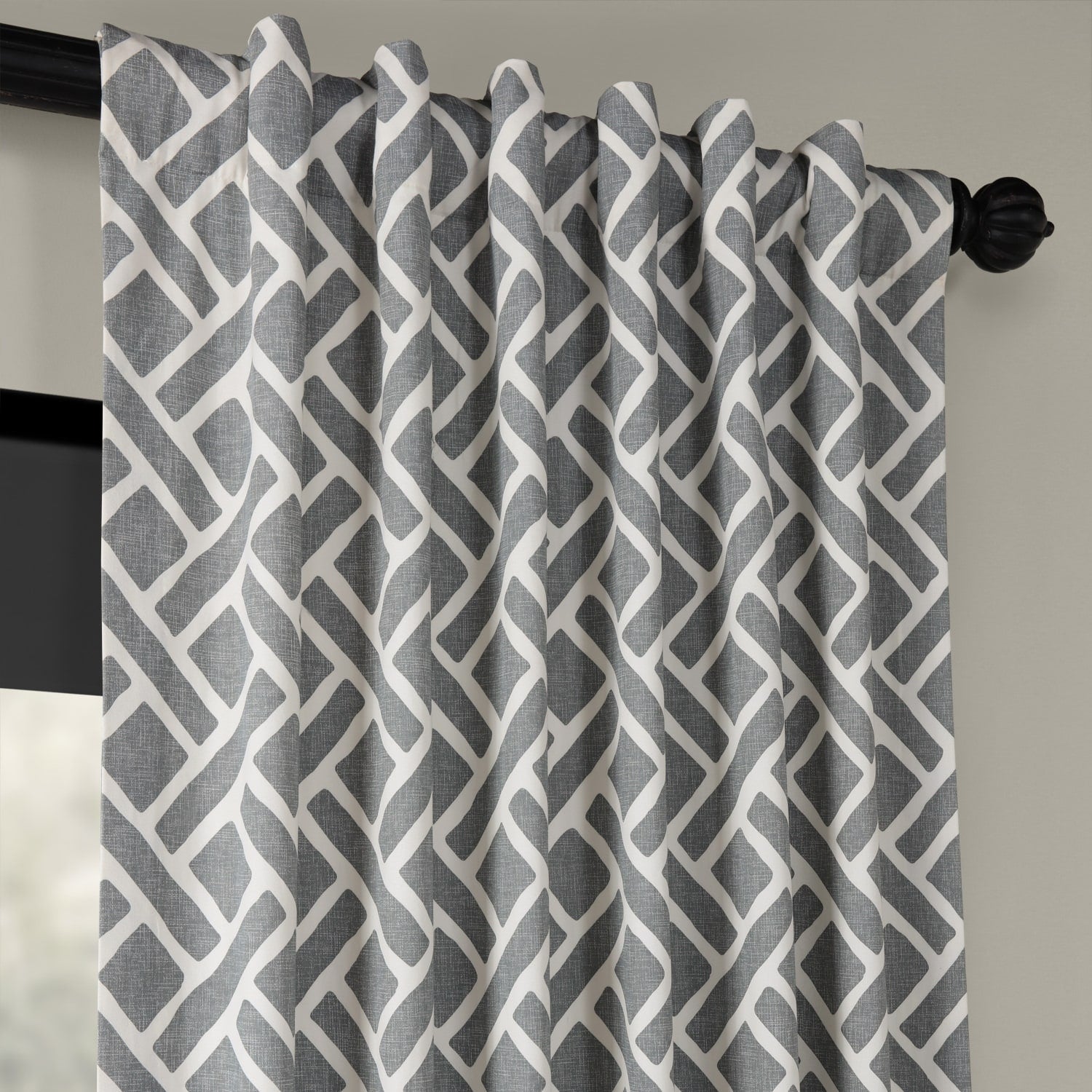 Exclusive Fabrics Martinique Geo Contemporary Cotton Room Darkening Curtain (1 Panel)